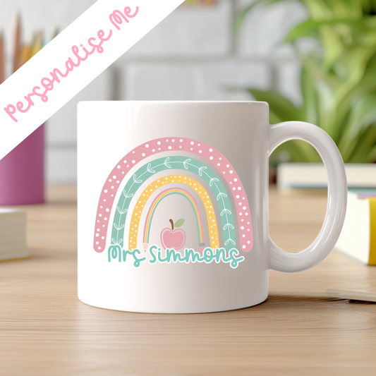 UVDTF -  Personalised Pastel Teacher Rainbow