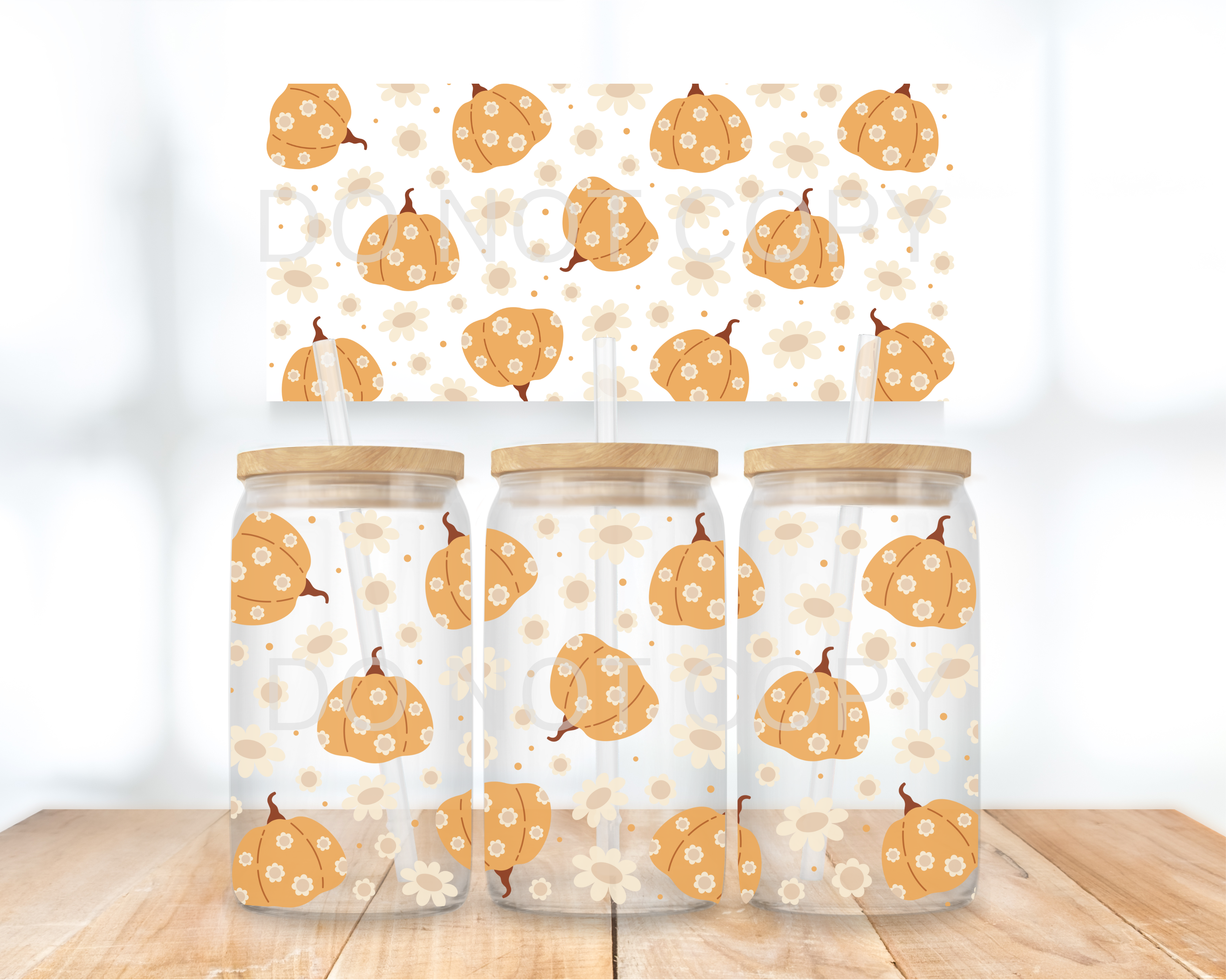 UVDTF - Retro Flower Pumpkins