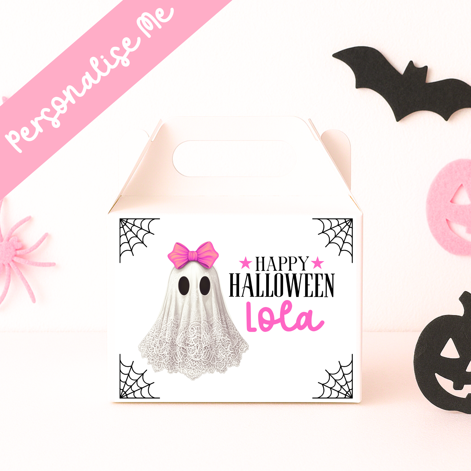 Pink Lace Ghost - Party Box Decal