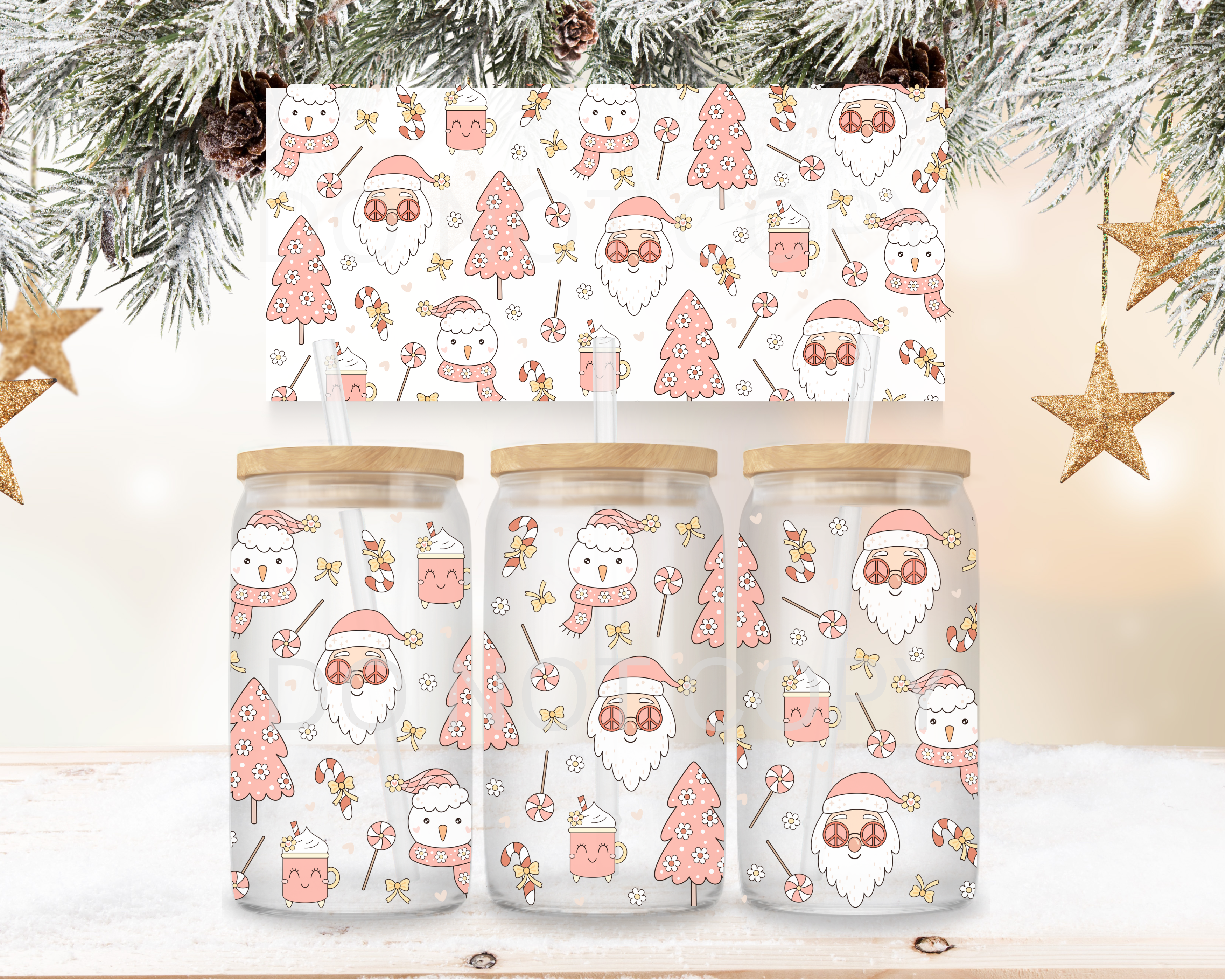 UVDTF - Retro Pink Santa