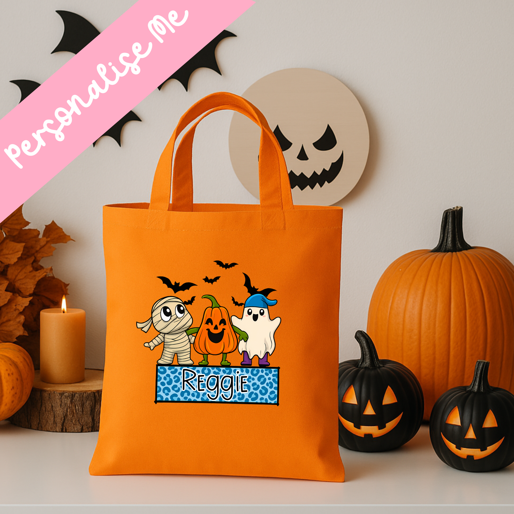 DTF - Blue Ghost & Friends Tote Bag Decal