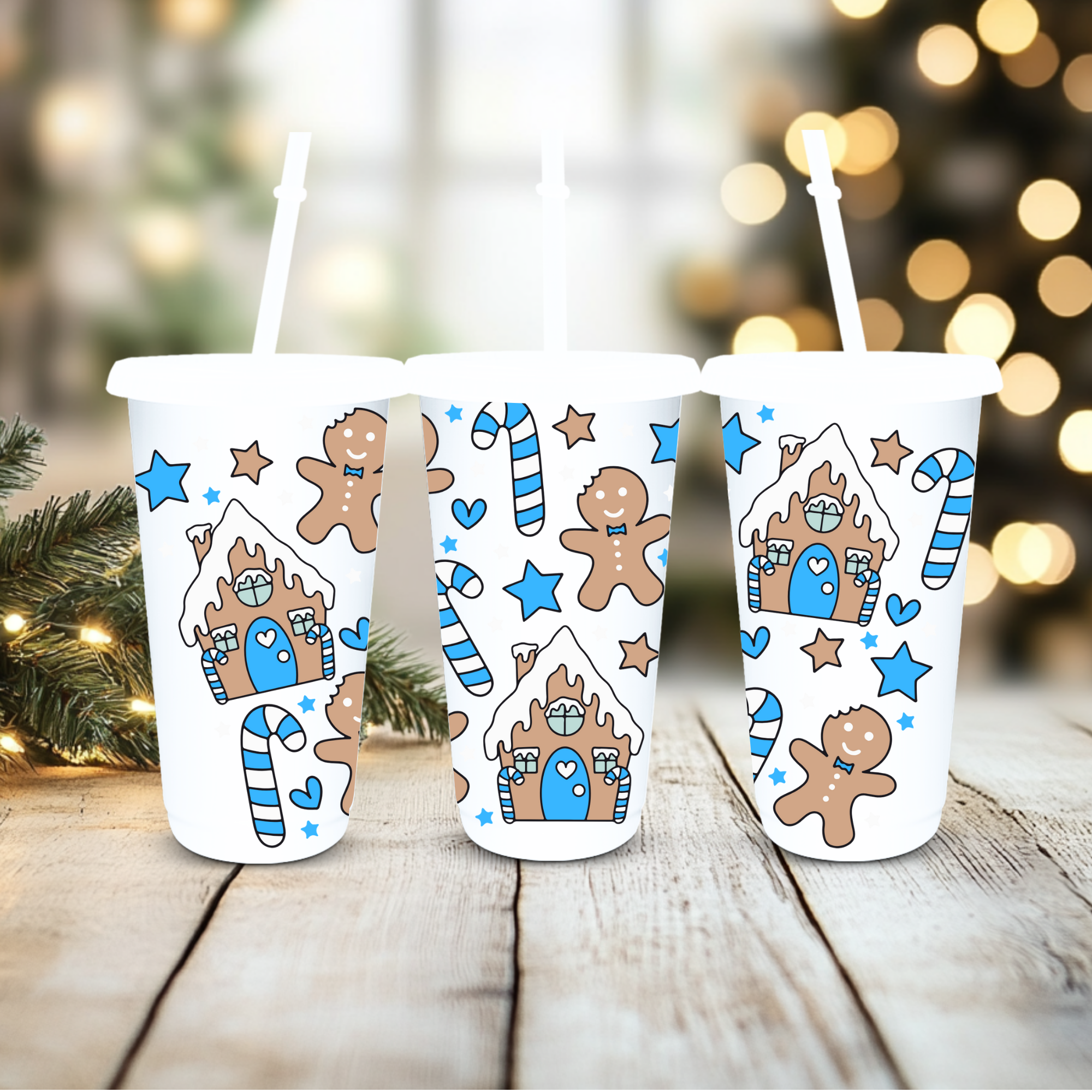 UVDTF Cold Cup Wrap - Gingerbread  ( various choose of colours)