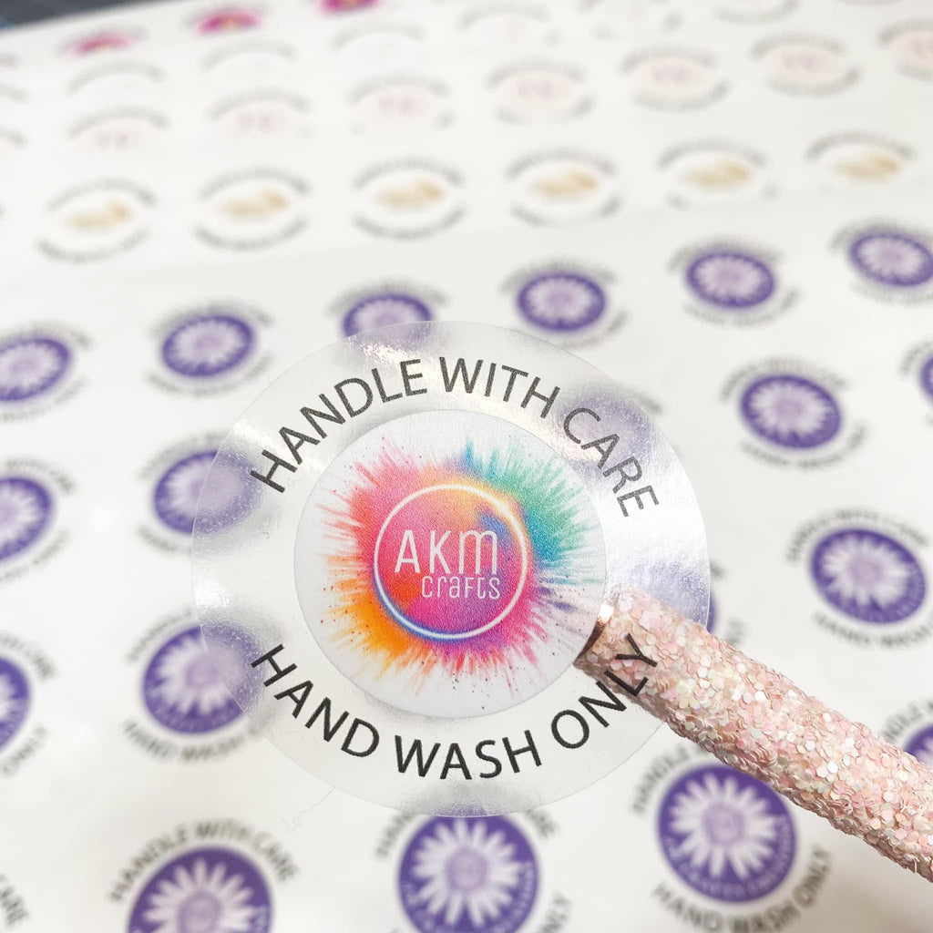 Clear Business Stickers ( 4cm x 100)