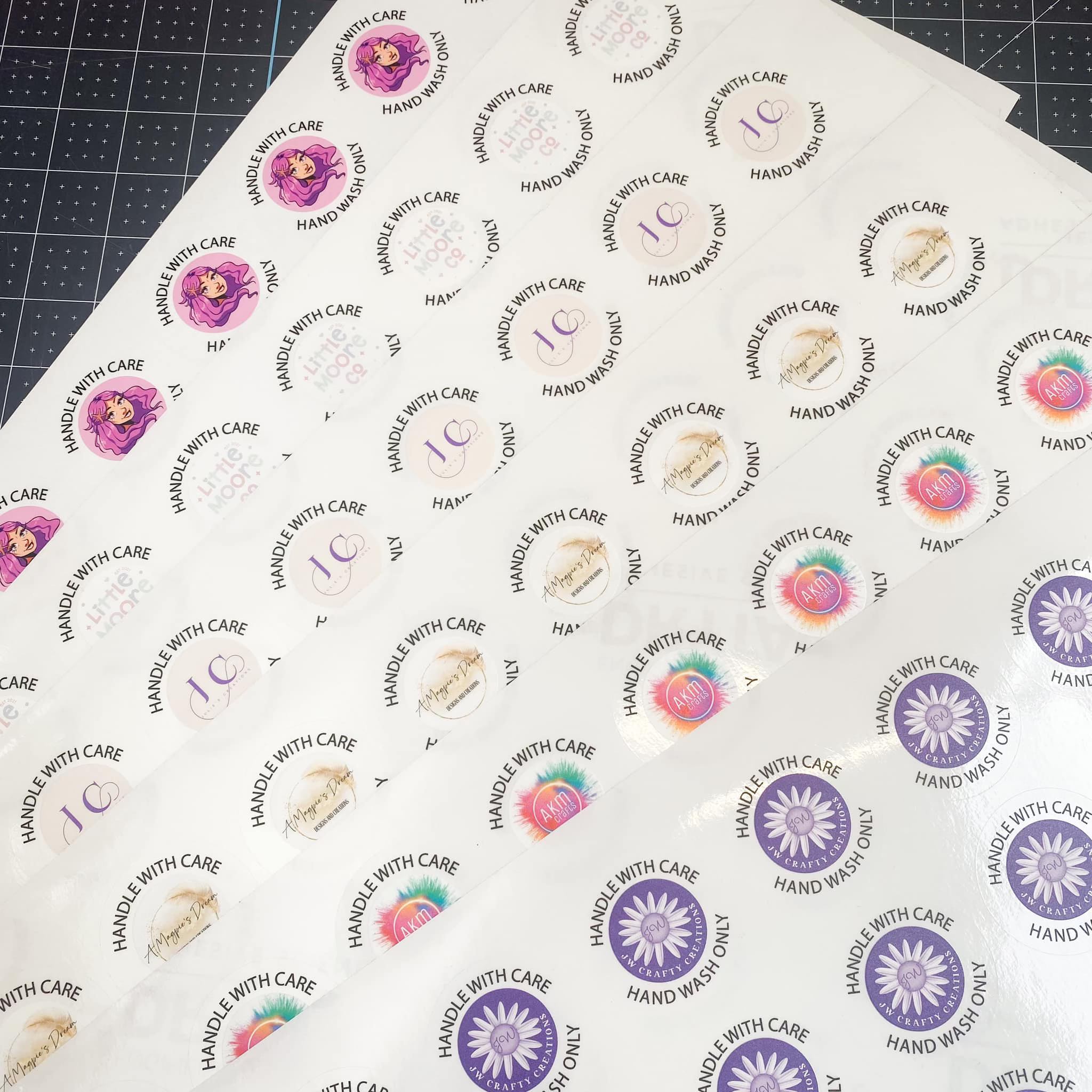 Clear Business Stickers ( 4cm x 100)