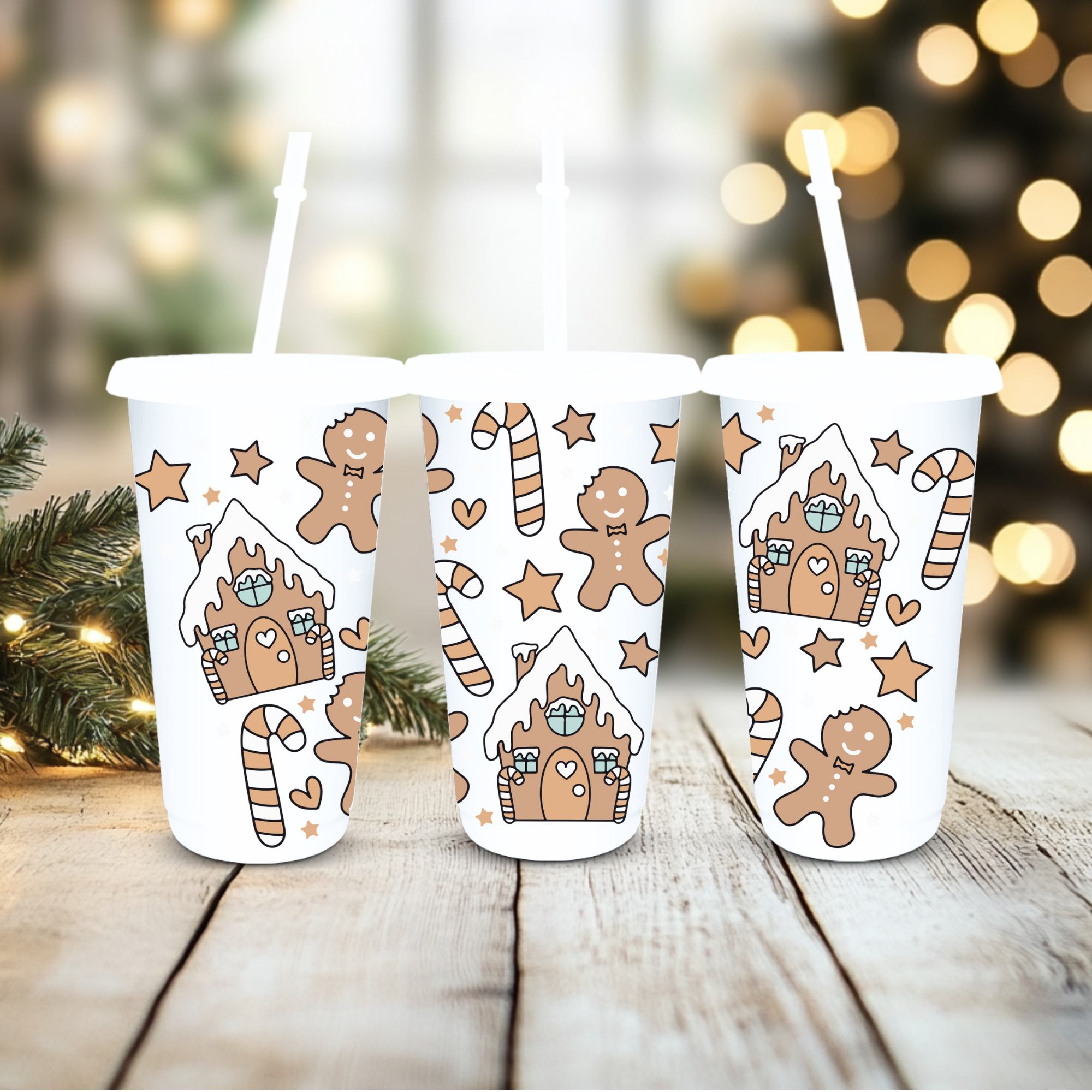 UVDTF Cold Cup Wrap - Gingerbread  ( various choose of colours)