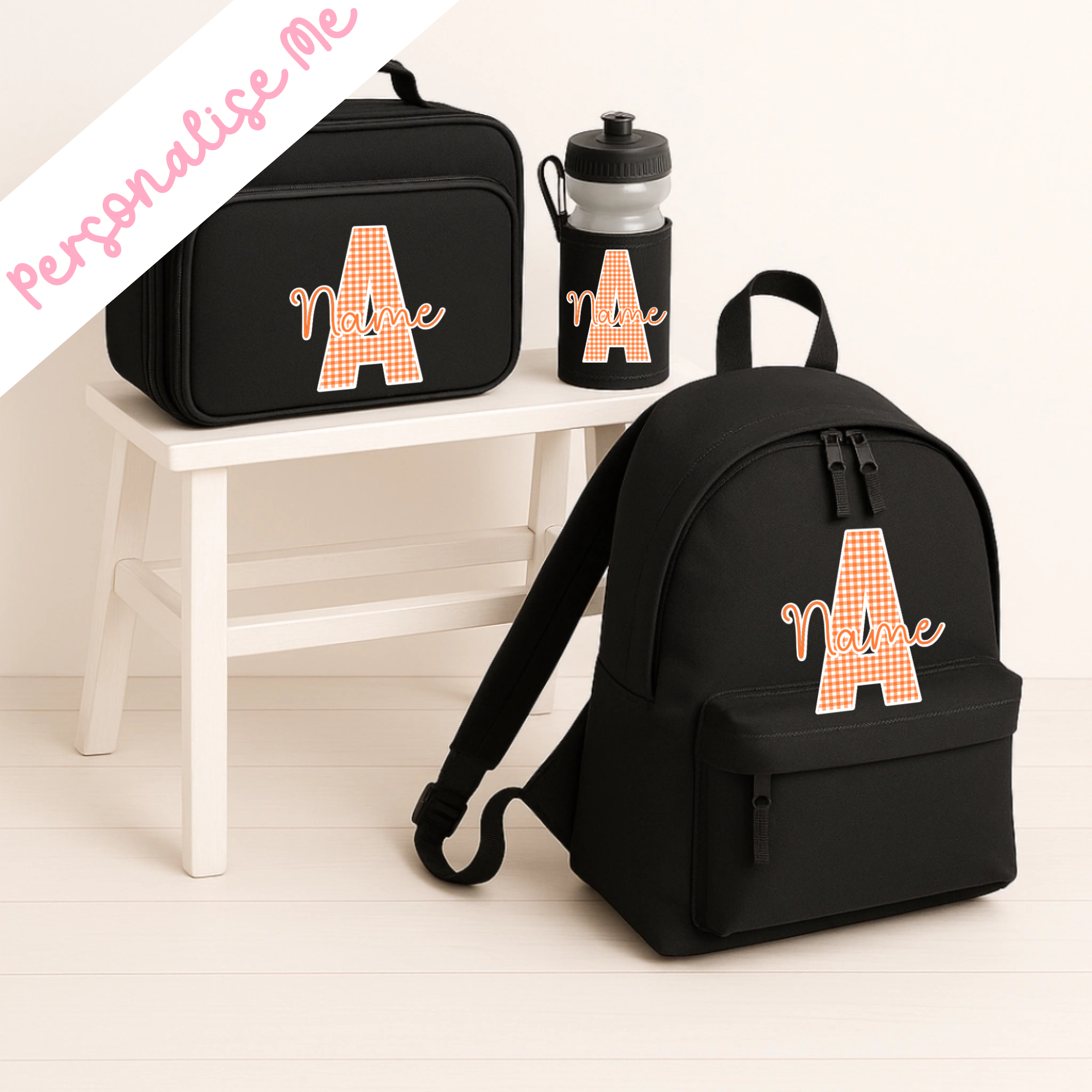 DTF - Orange Gingham Decal