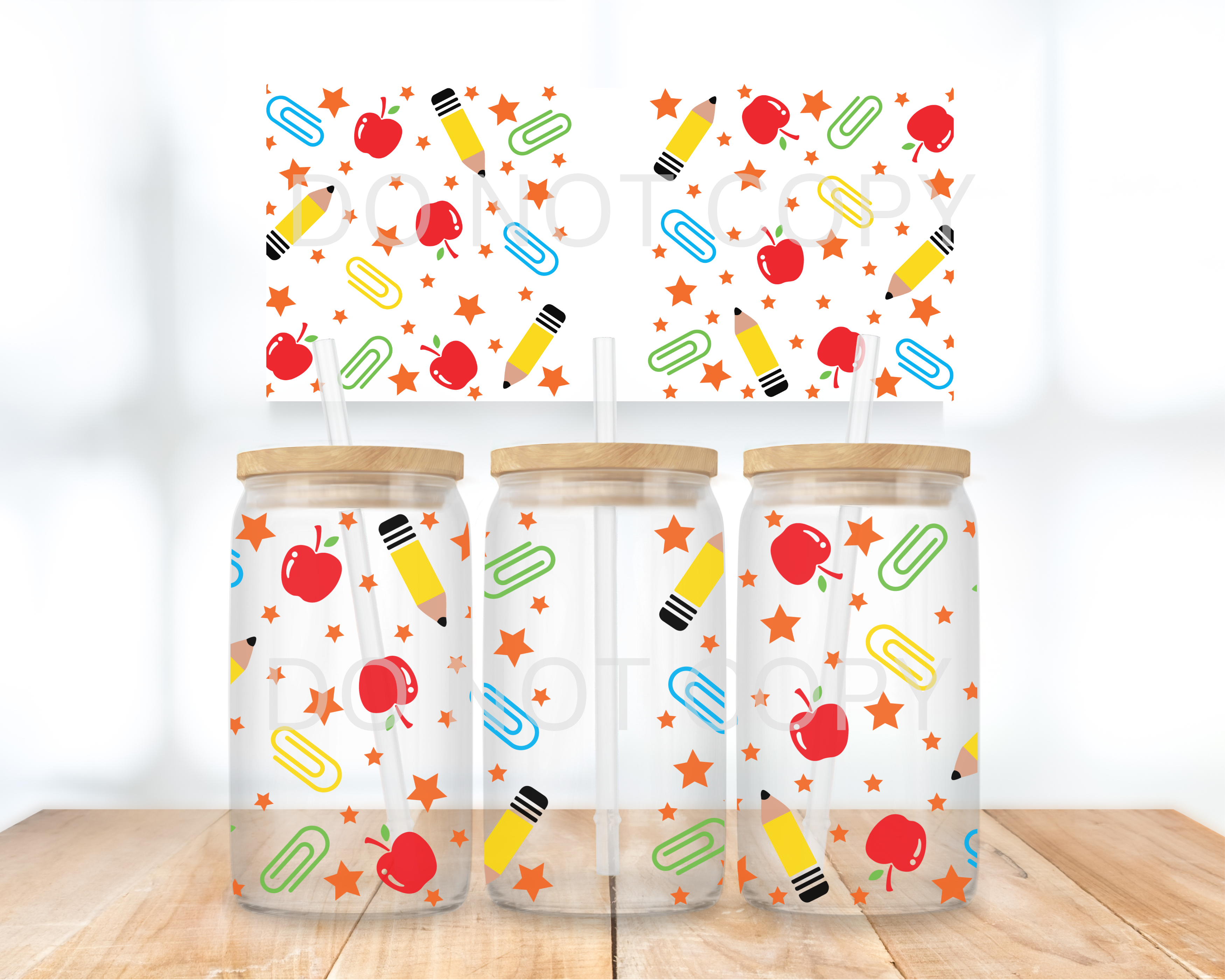 UVDTF - Small Pencils and Apples