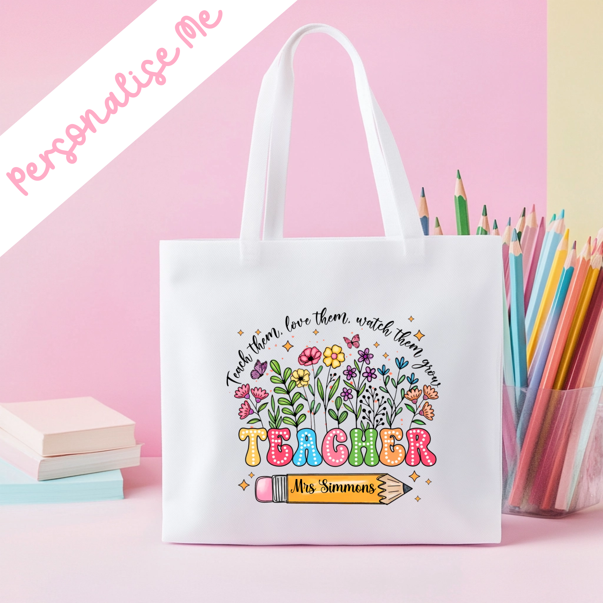 DTF -  Personalised Teacher Watch Them Grow Decal Large