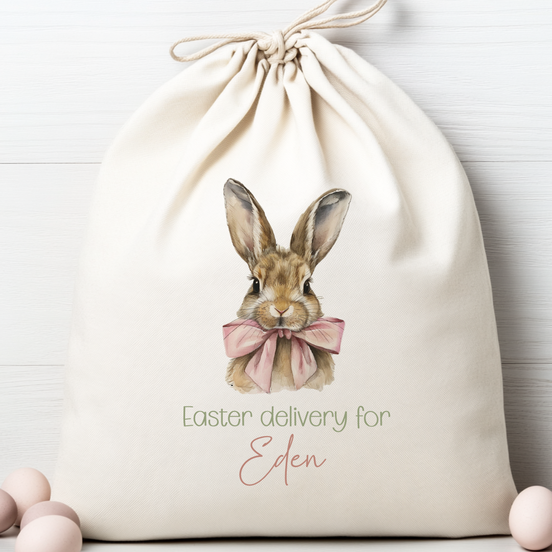 DTF - Pink Bow Bunny Easter Delivery