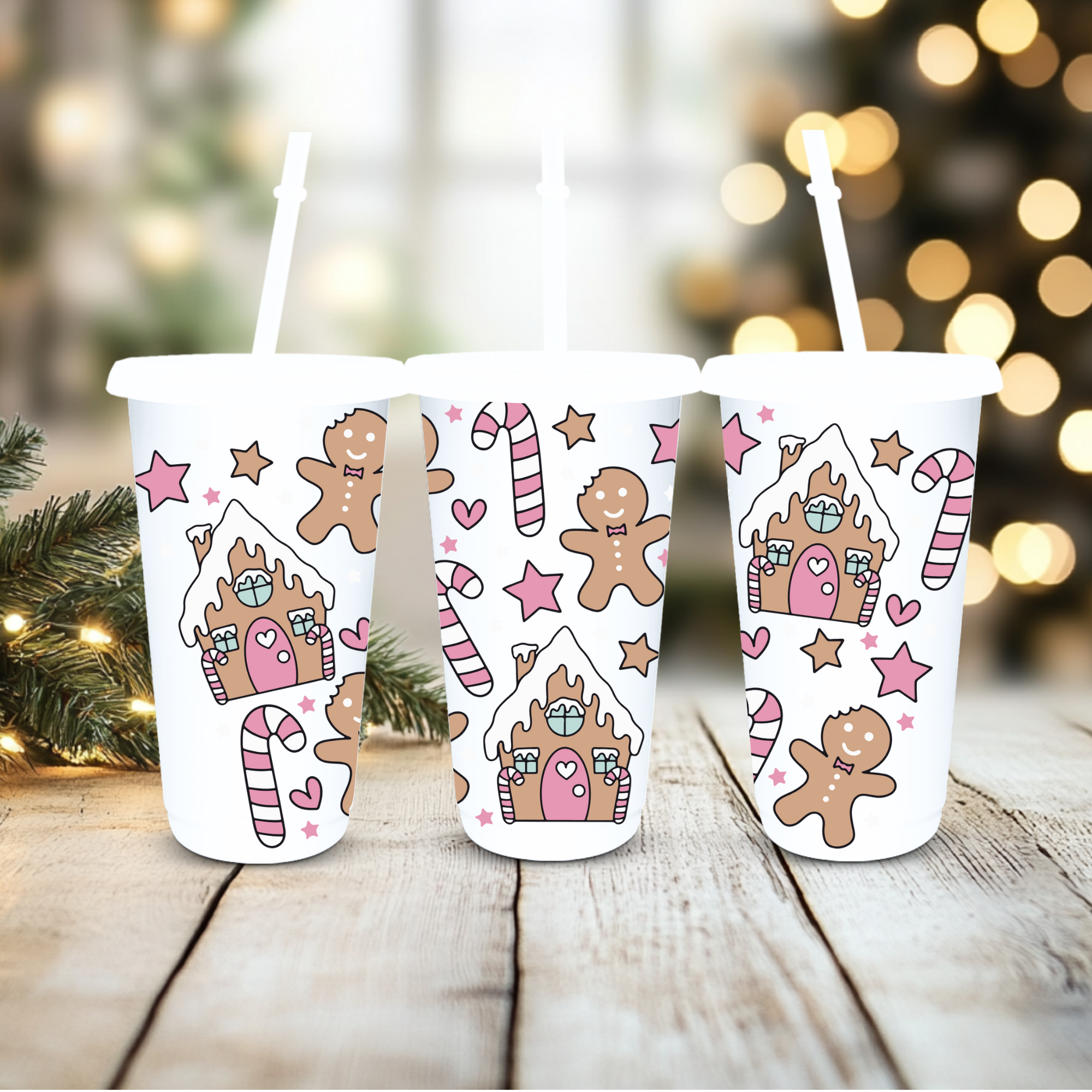 UVDTF Cold Cup Wrap - Gingerbread  ( various choose of colours)