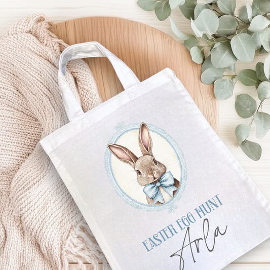 DTF - Vintage Blue bunny (Mini Totes, Tshirt, Bibs & Sweatshirt size)