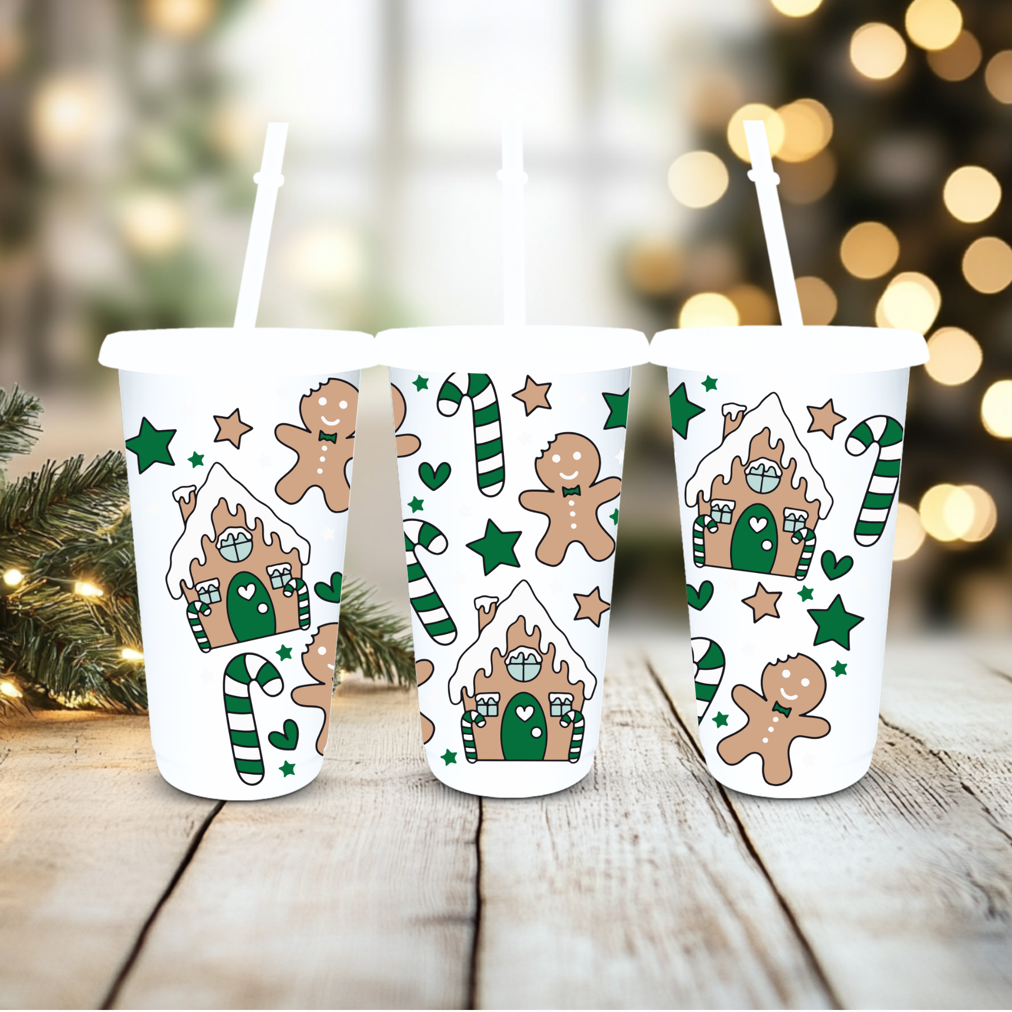 UVDTF Cold Cup Wrap - Gingerbread  ( various choose of colours)