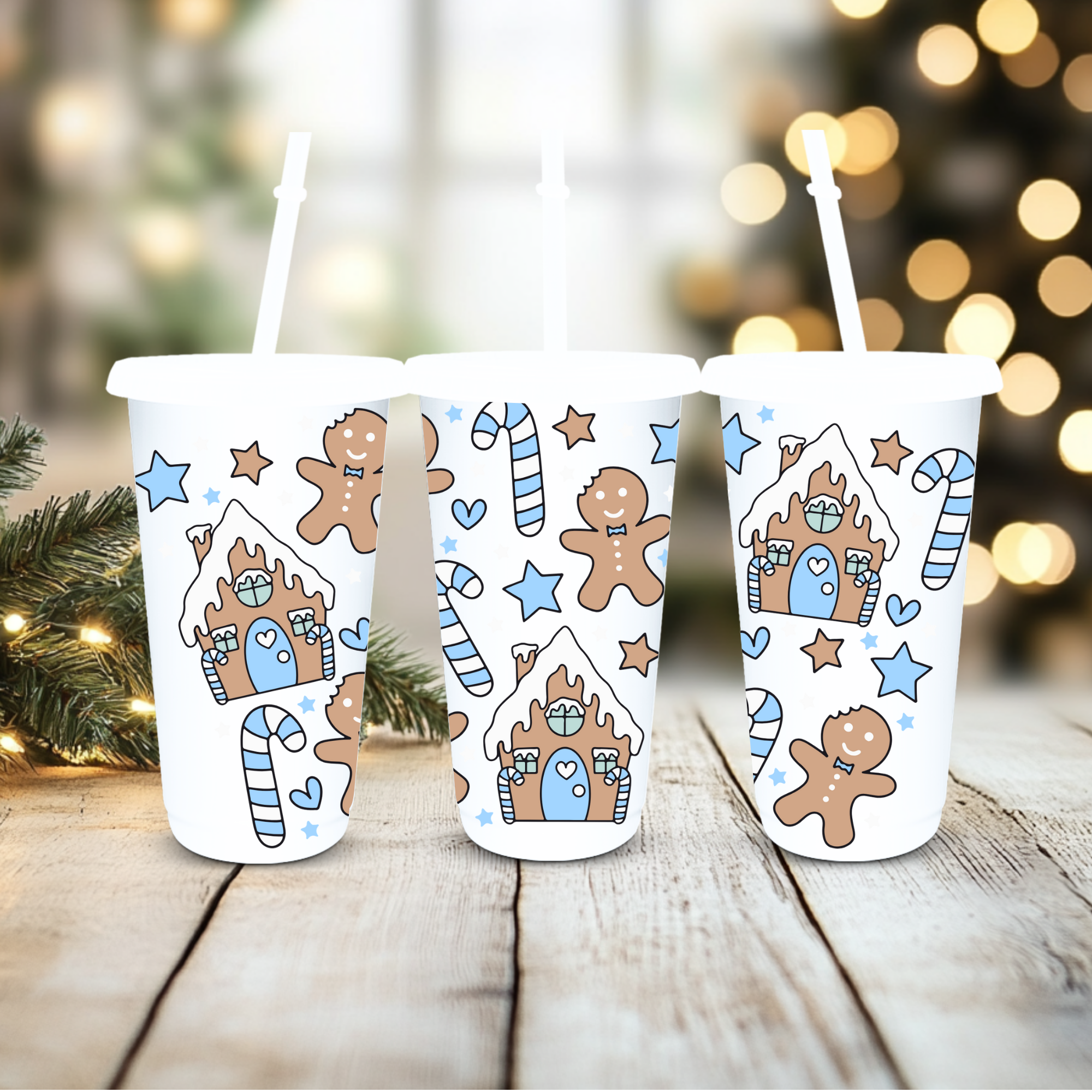 UVDTF Cold Cup Wrap - Gingerbread  ( various choose of colours)