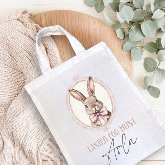DTF - Vintage Pink bunny (Mini Totes, Tshirt, Bibs & Sweatshirt size)