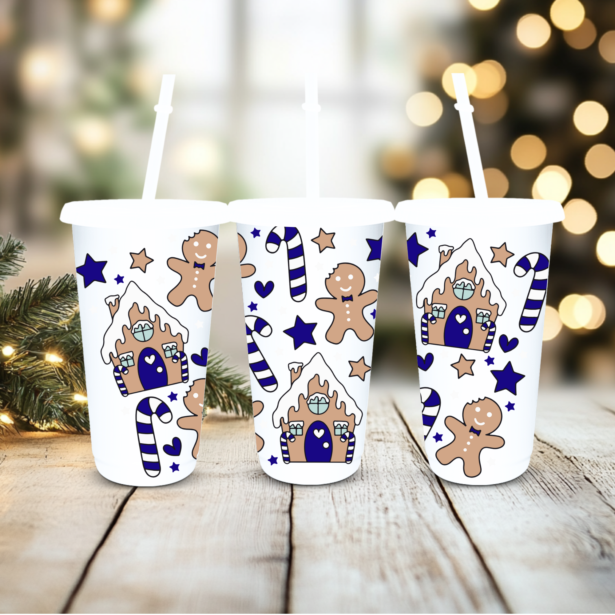 UVDTF Cold Cup Wrap - Gingerbread  ( various choose of colours)