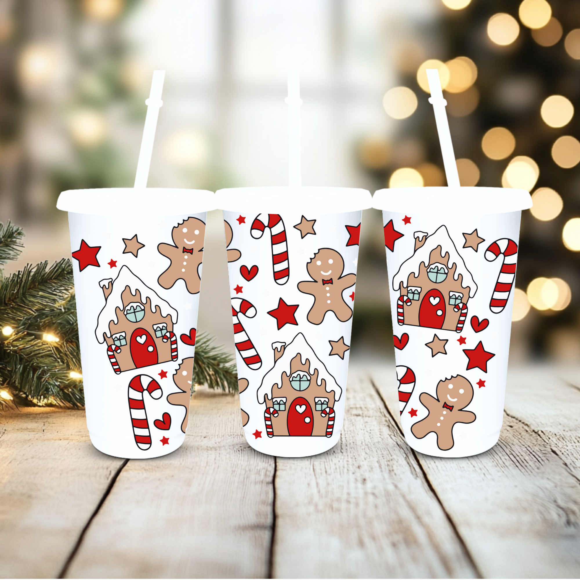 UVDTF Cold Cup Wrap - Gingerbread  ( various choose of colours)