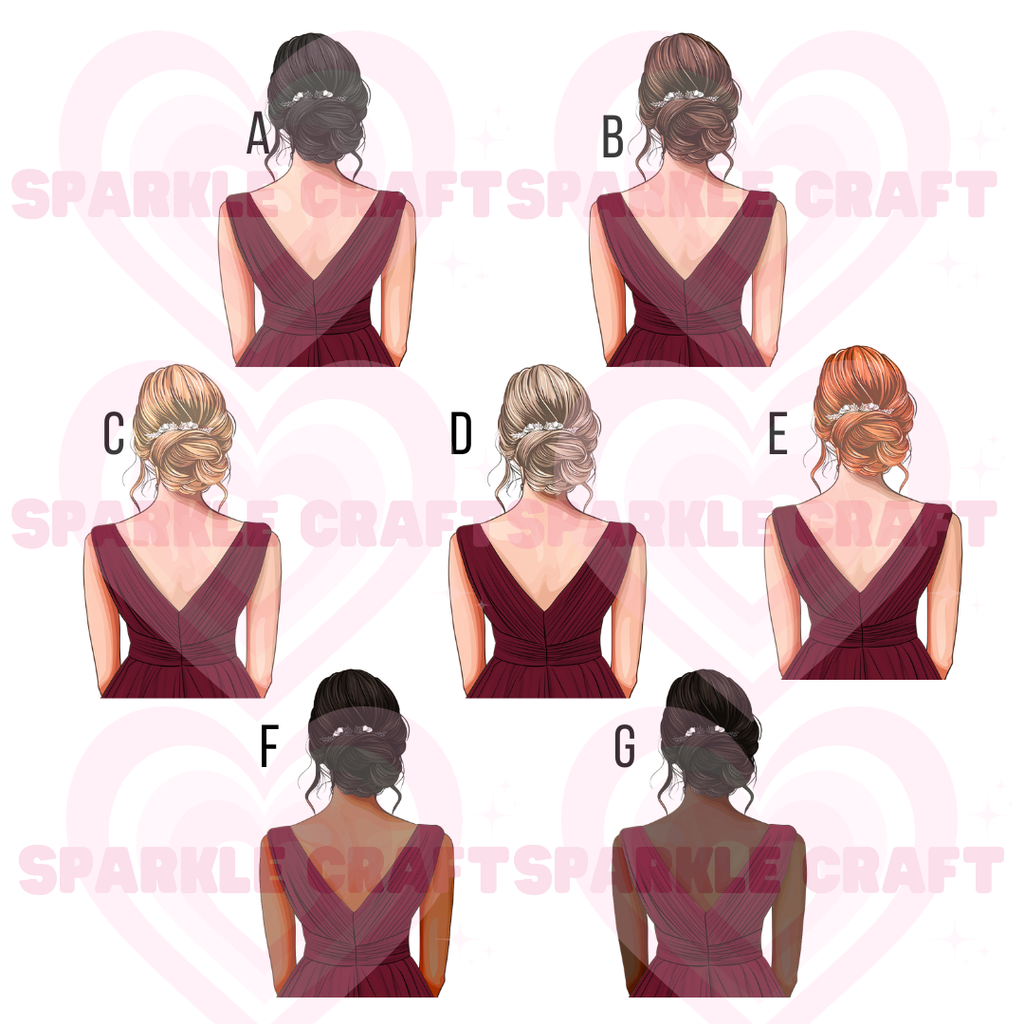 Burgundy Dress Bridesmaid Decal