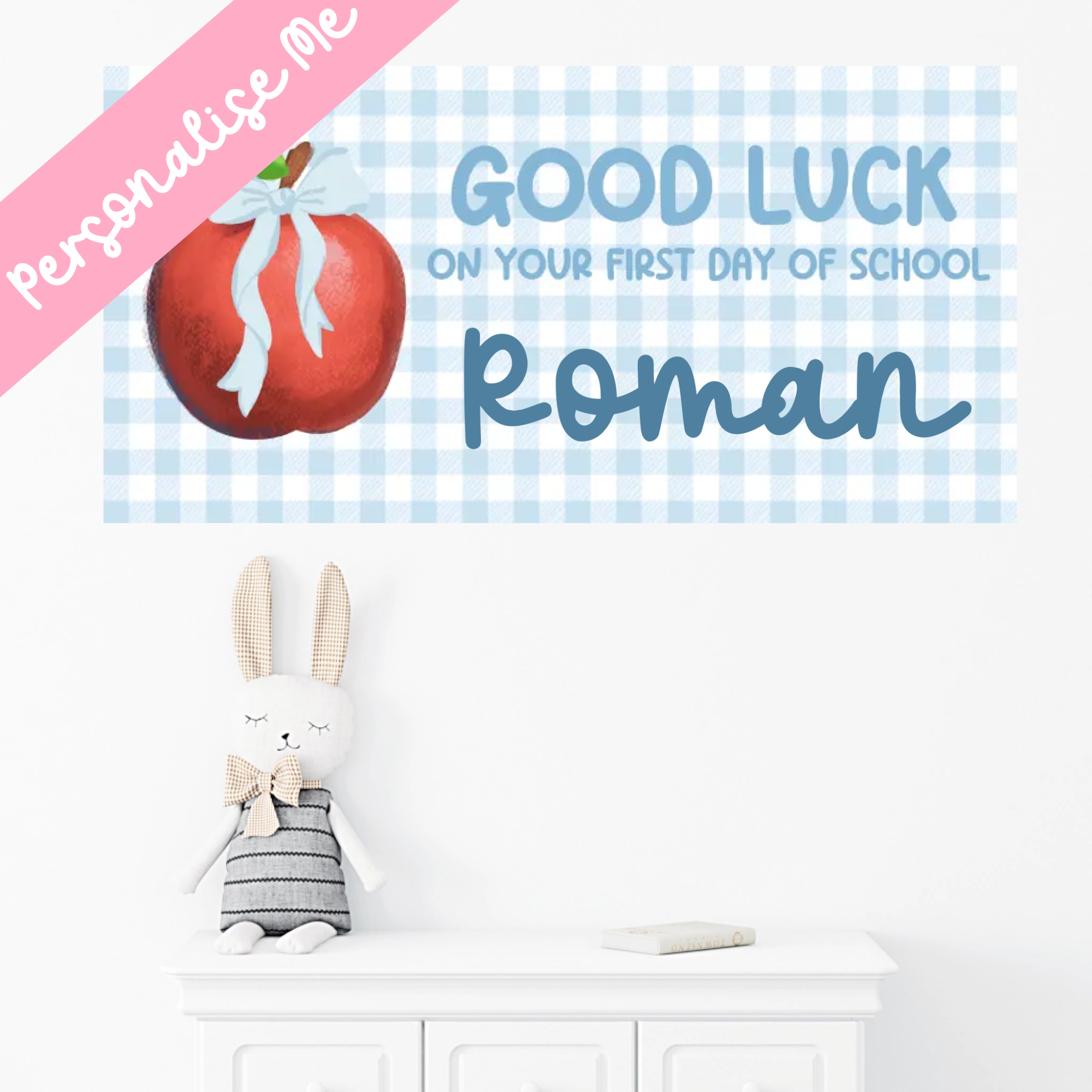 Blue Bow Apple - Back To School Banner