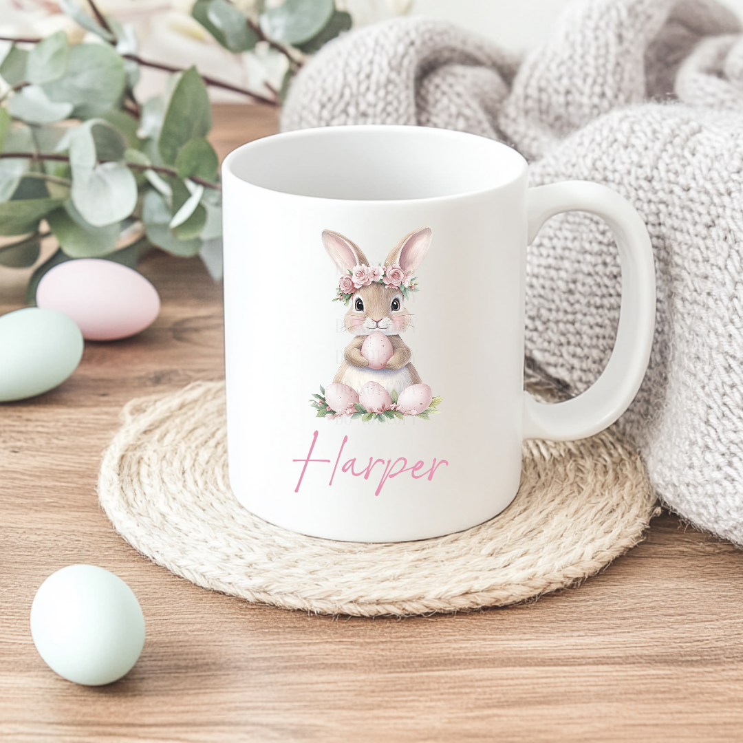 UVDTF - Pink Floral Bunny Decal