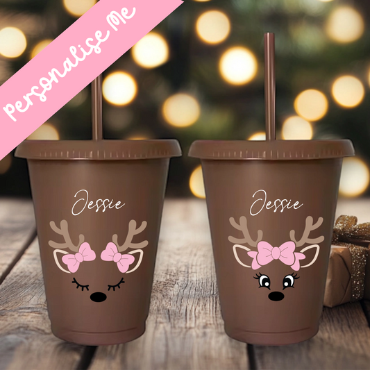 UVDTF  - Reindeer Faces Girls Pink
