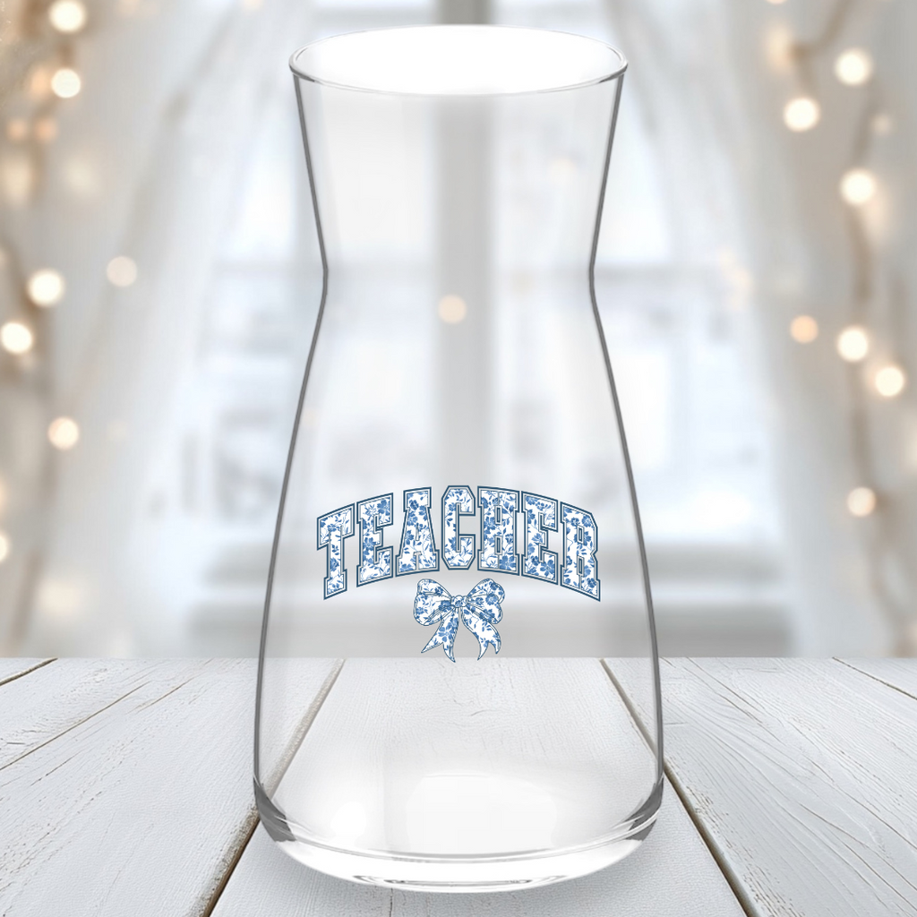 UVDTF  - Teacher Blue Floral Vase Decal