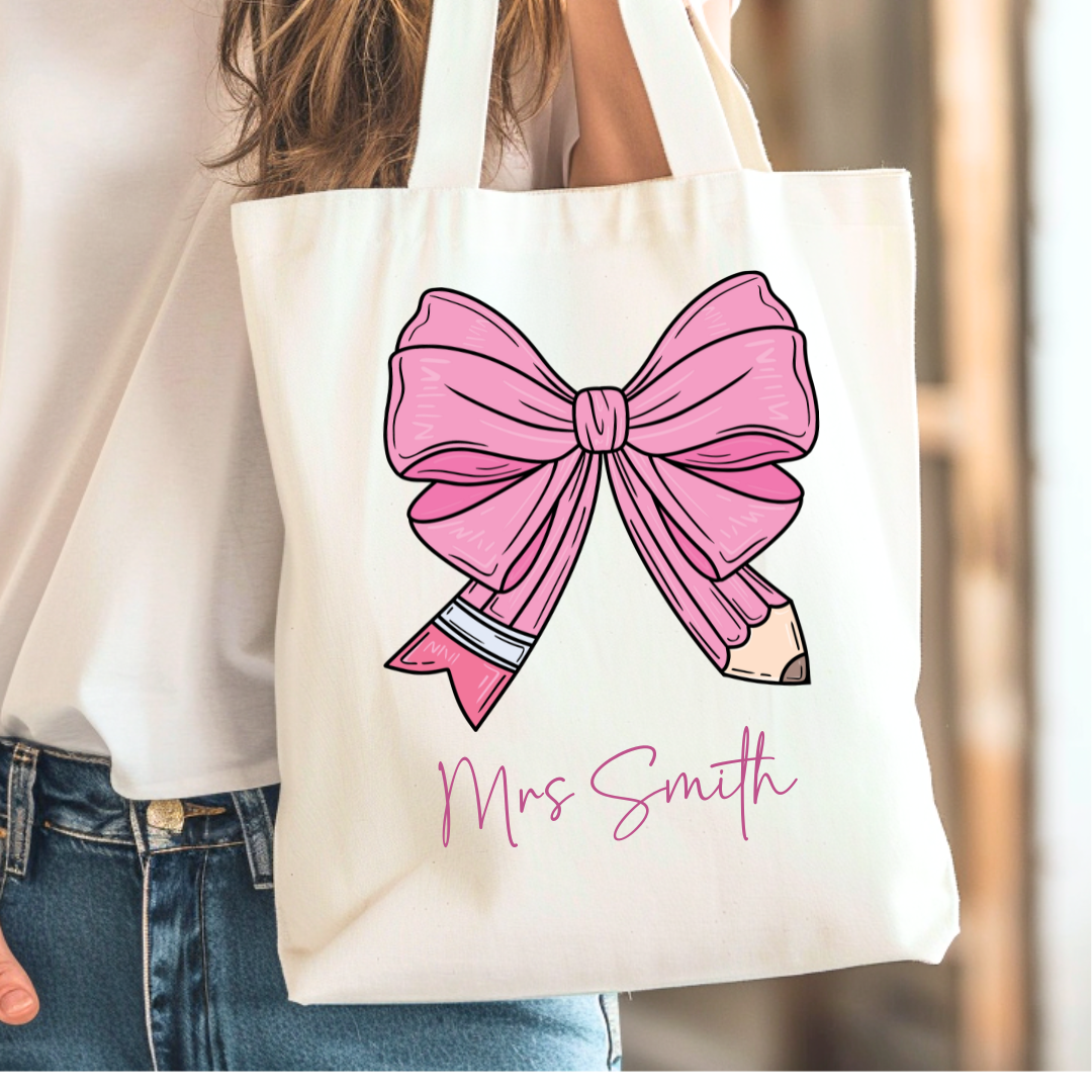 DTF -  Pink Crayon Bow