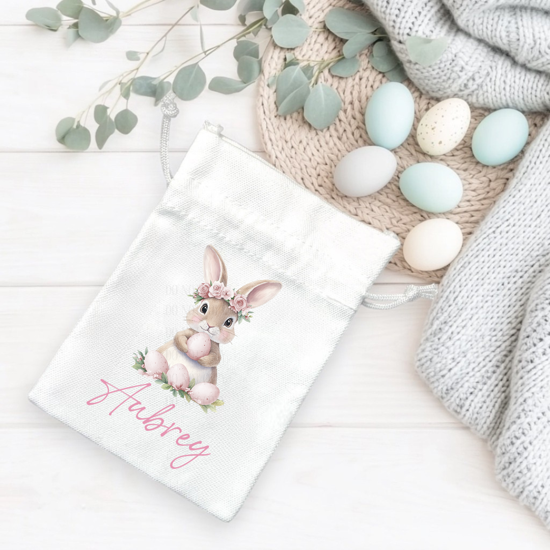 DTF - Pink Floral Bunny SMALL