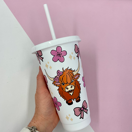 Highland Cow  24oz Coldcup Wrap