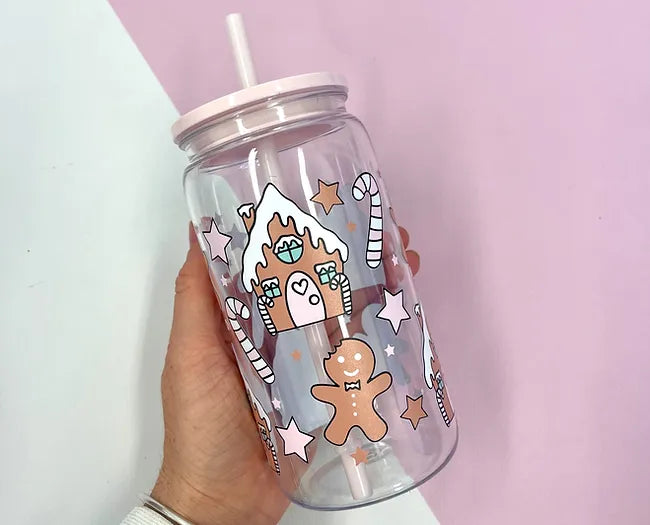 Gingerbread House Can Glass Wrap