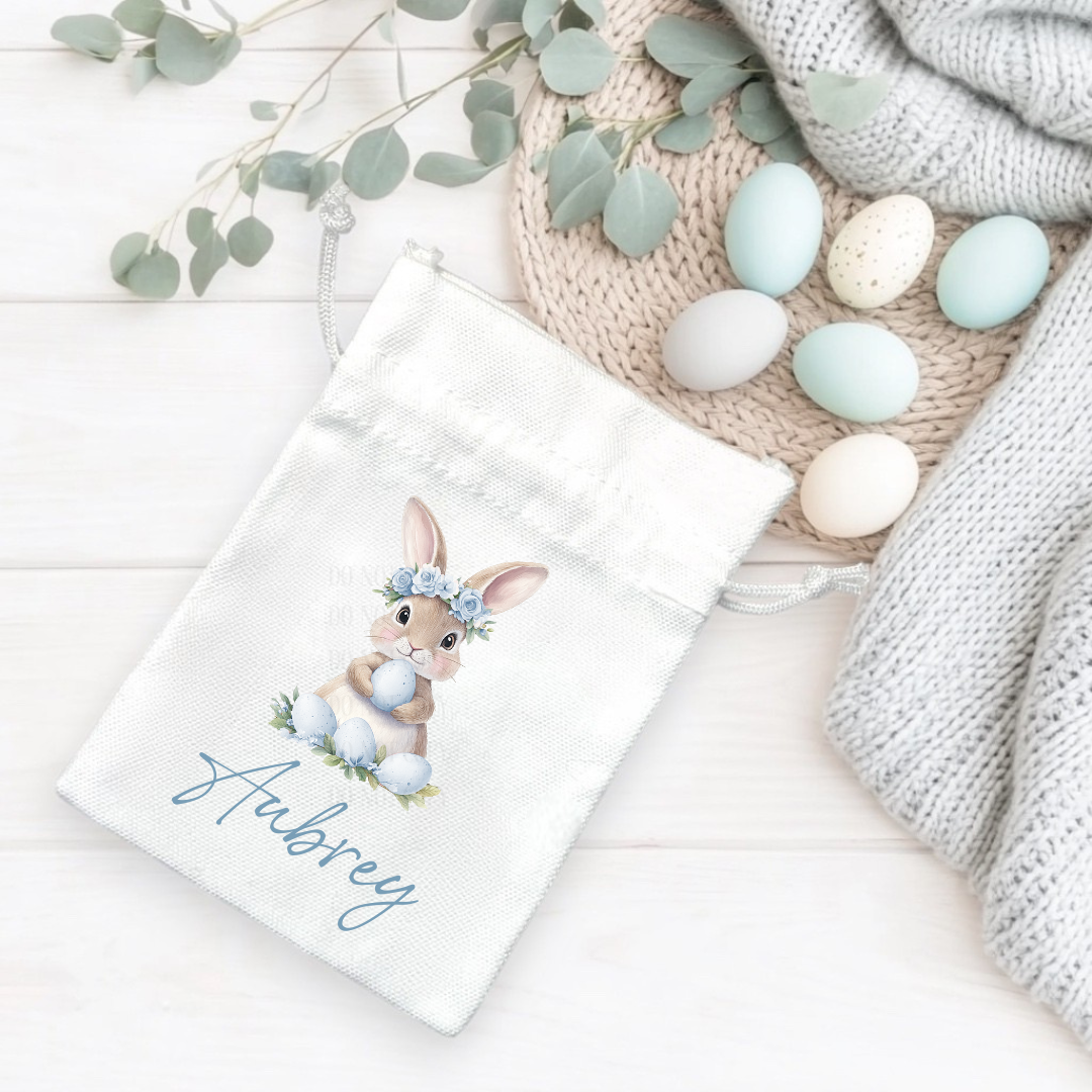 DTF - Blue Floral Bunny SMALL