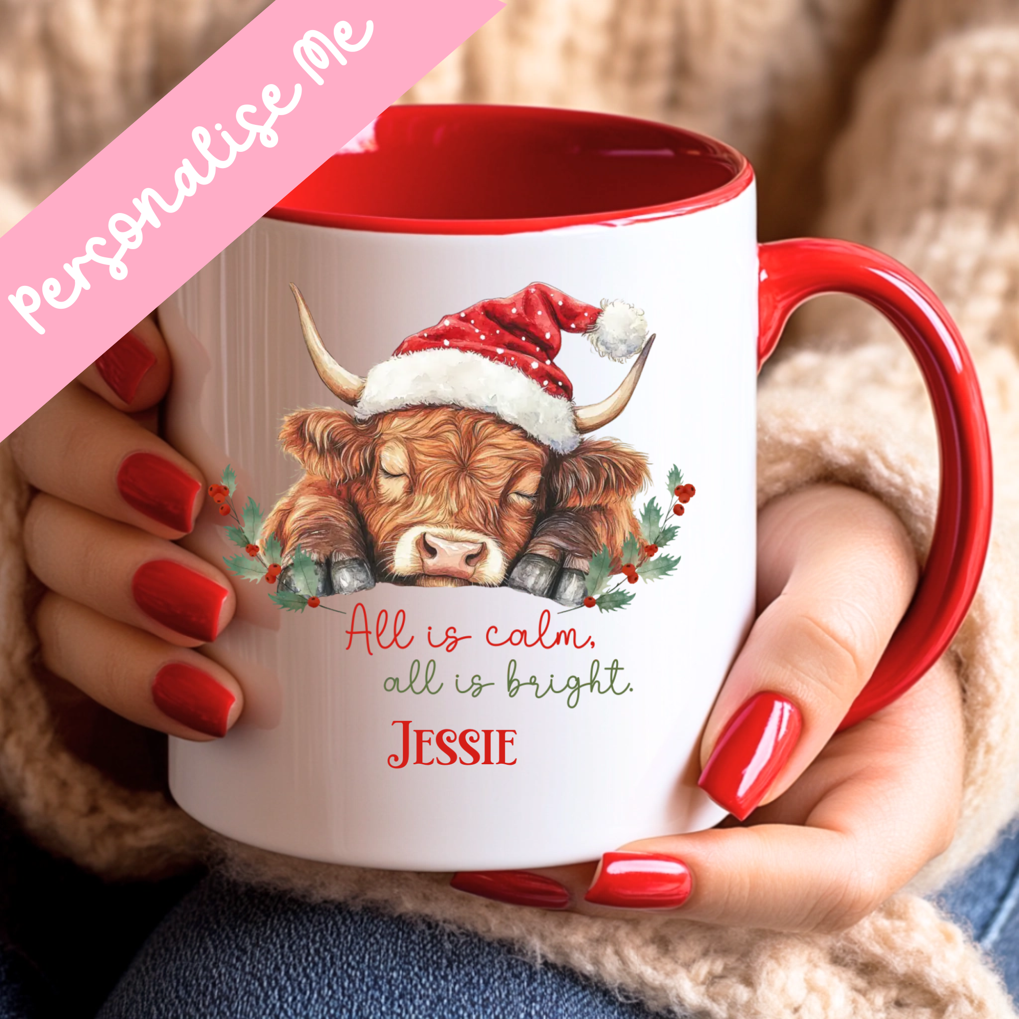 UVDTF - Christmas Highland Cow