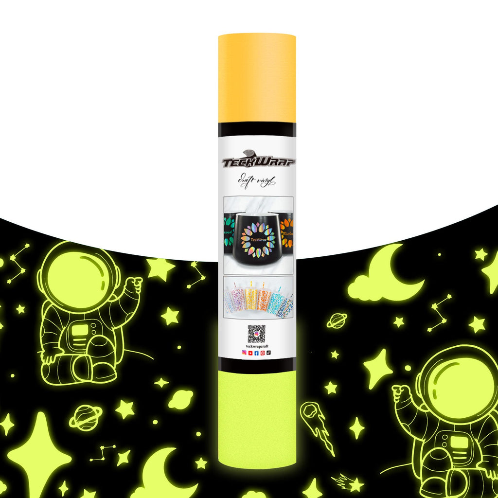 Teckwrap Glow in the Dark Craft Vinyl - Yellow