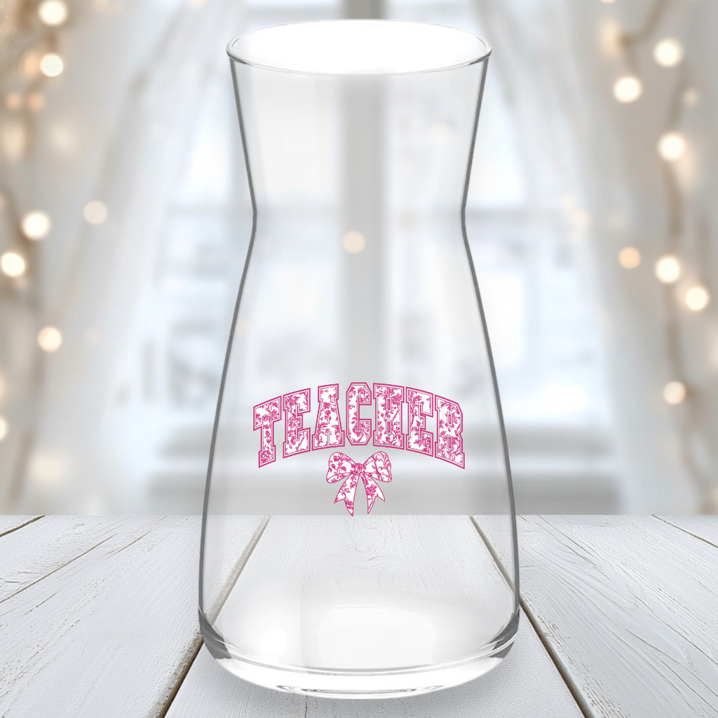UVDTF  - Teacher Pink Floral Vase Decal