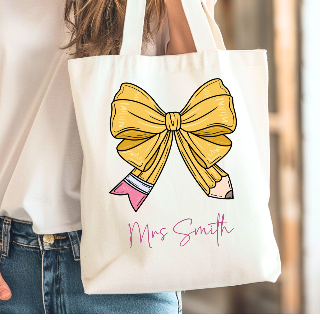 DTF -  Yellow Crayon Bow