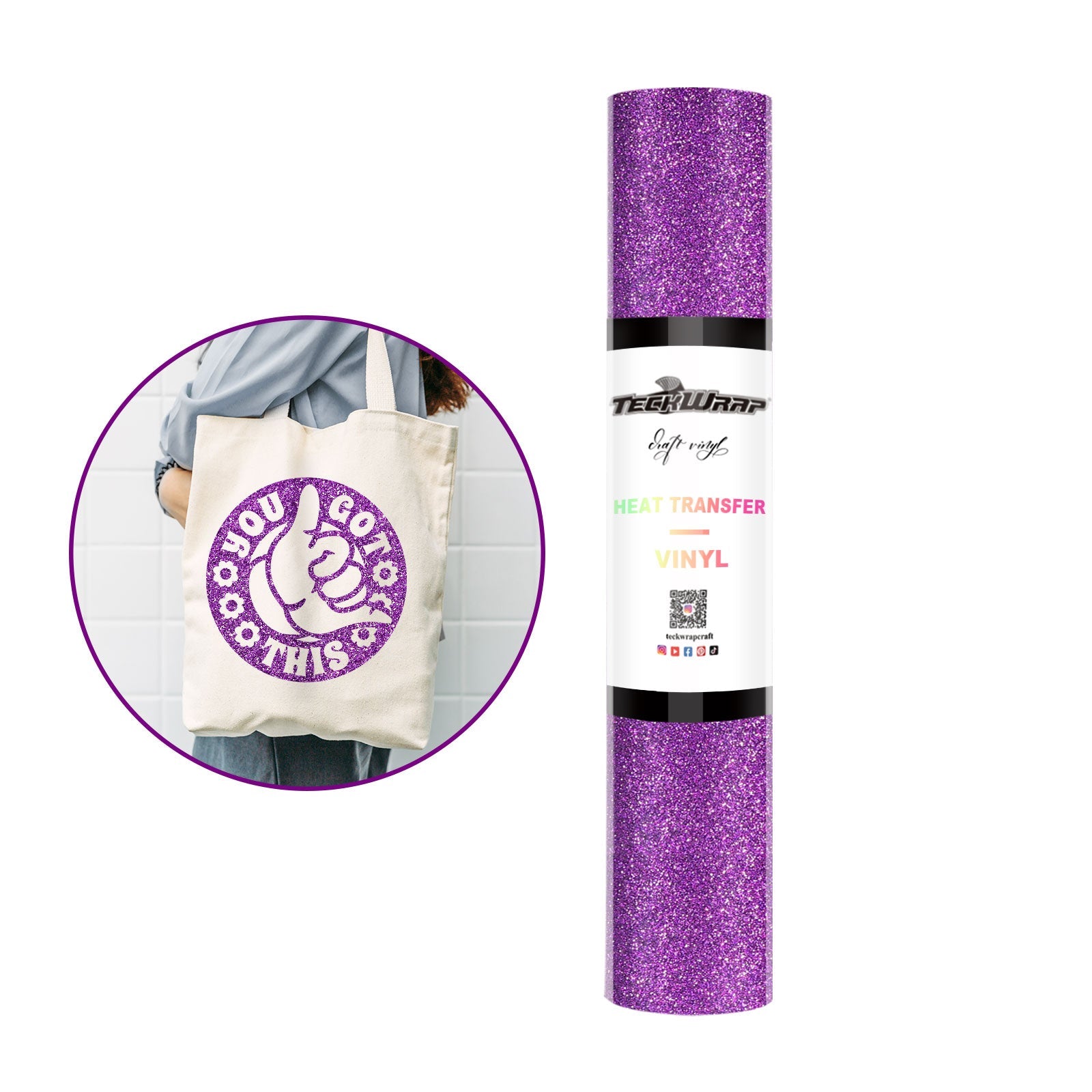 Teckwrap HTV Glitter - Purple