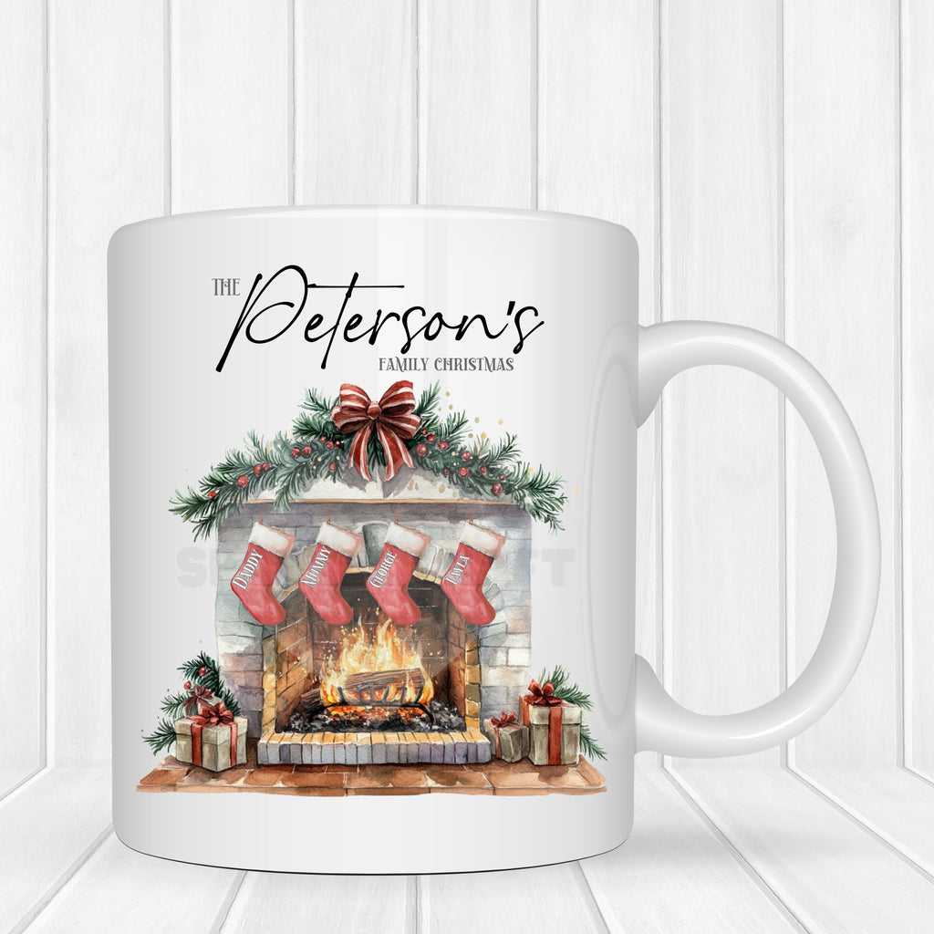 Family Christmas - Fireplace Red Stockings