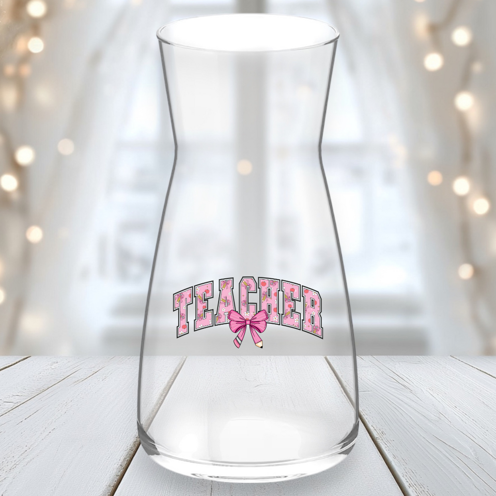 UVDTF  - Teacher Pink Cute Flowers Vase Decals