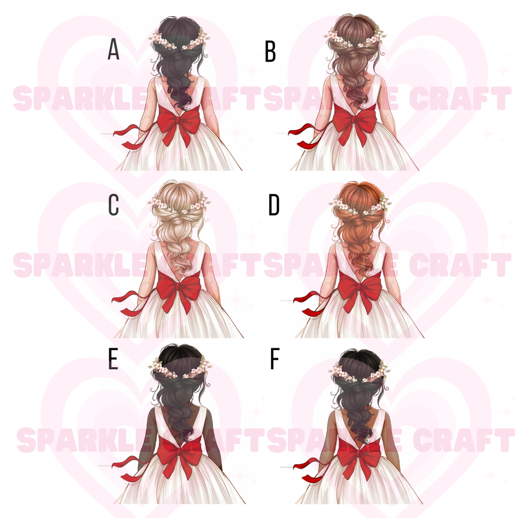 Red Bow - Flower Girl Decal