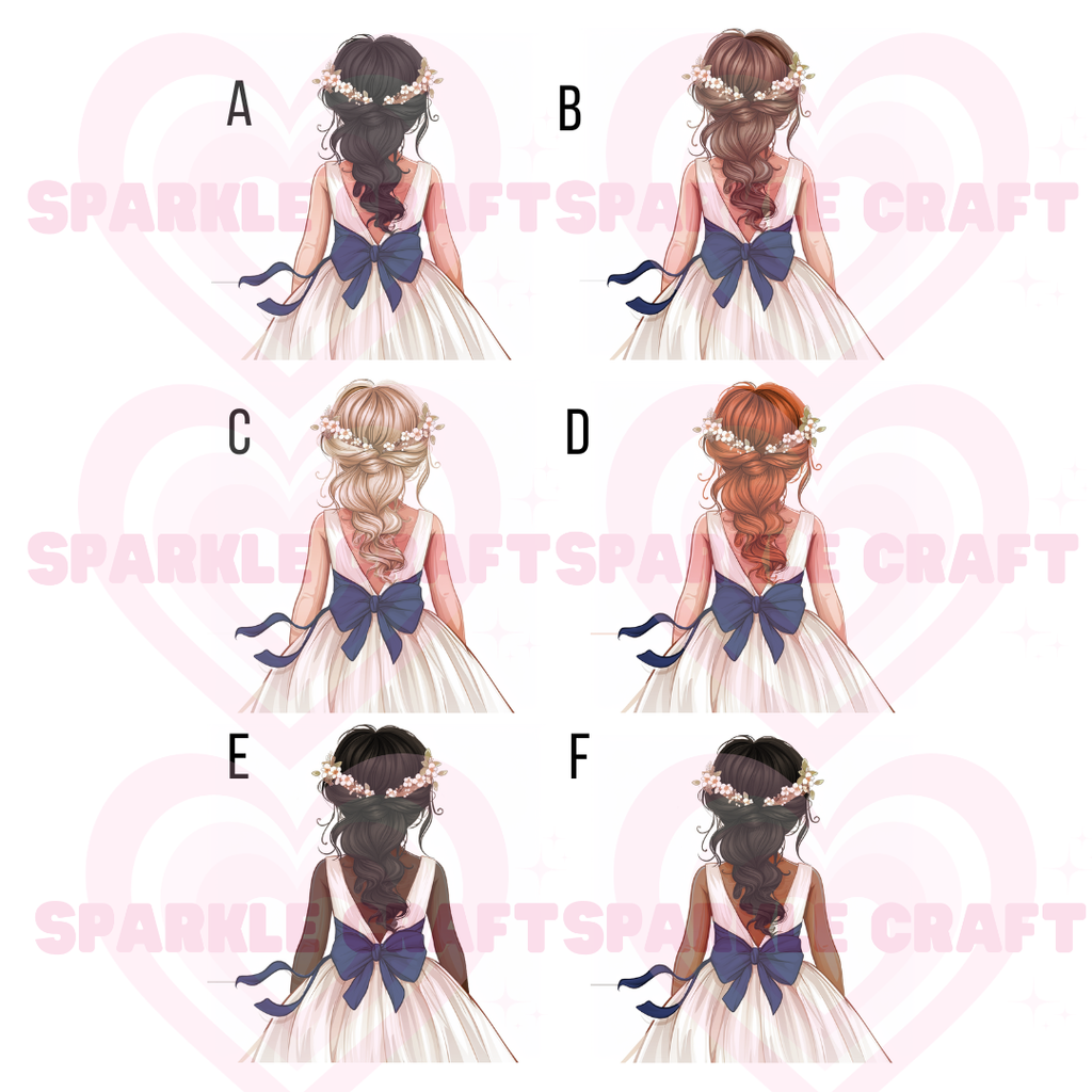 Navy Bow - Flower Girl Decal