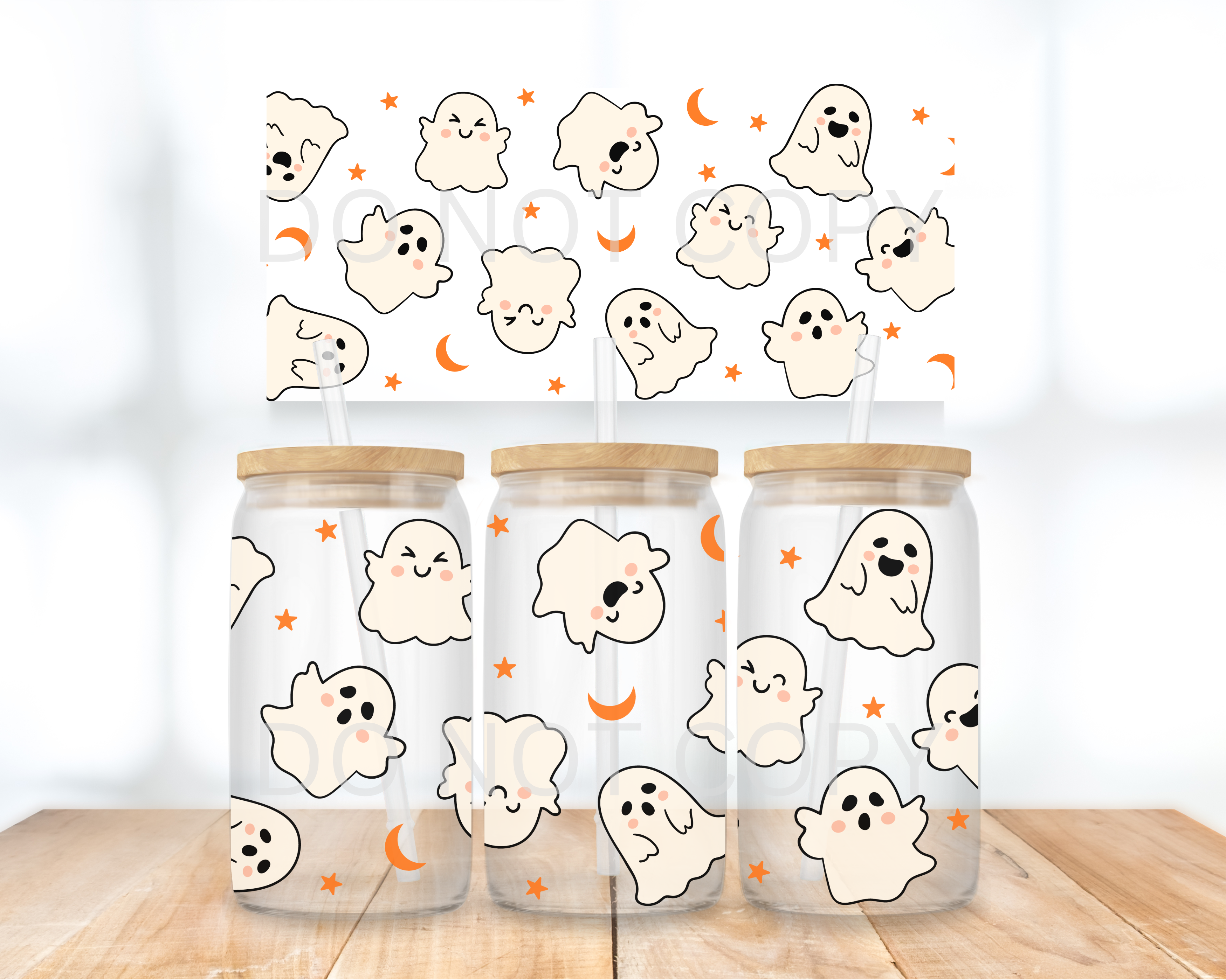 UVDTF - Cute Ghosts & Orange Stars
