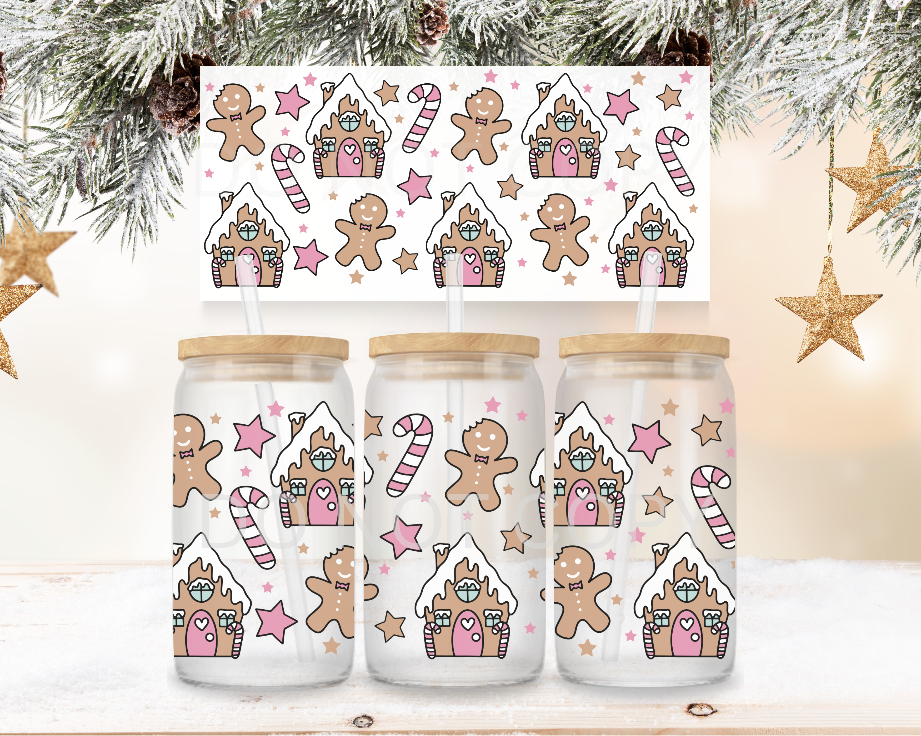 UVDTF - Gingerbread Rose Pink