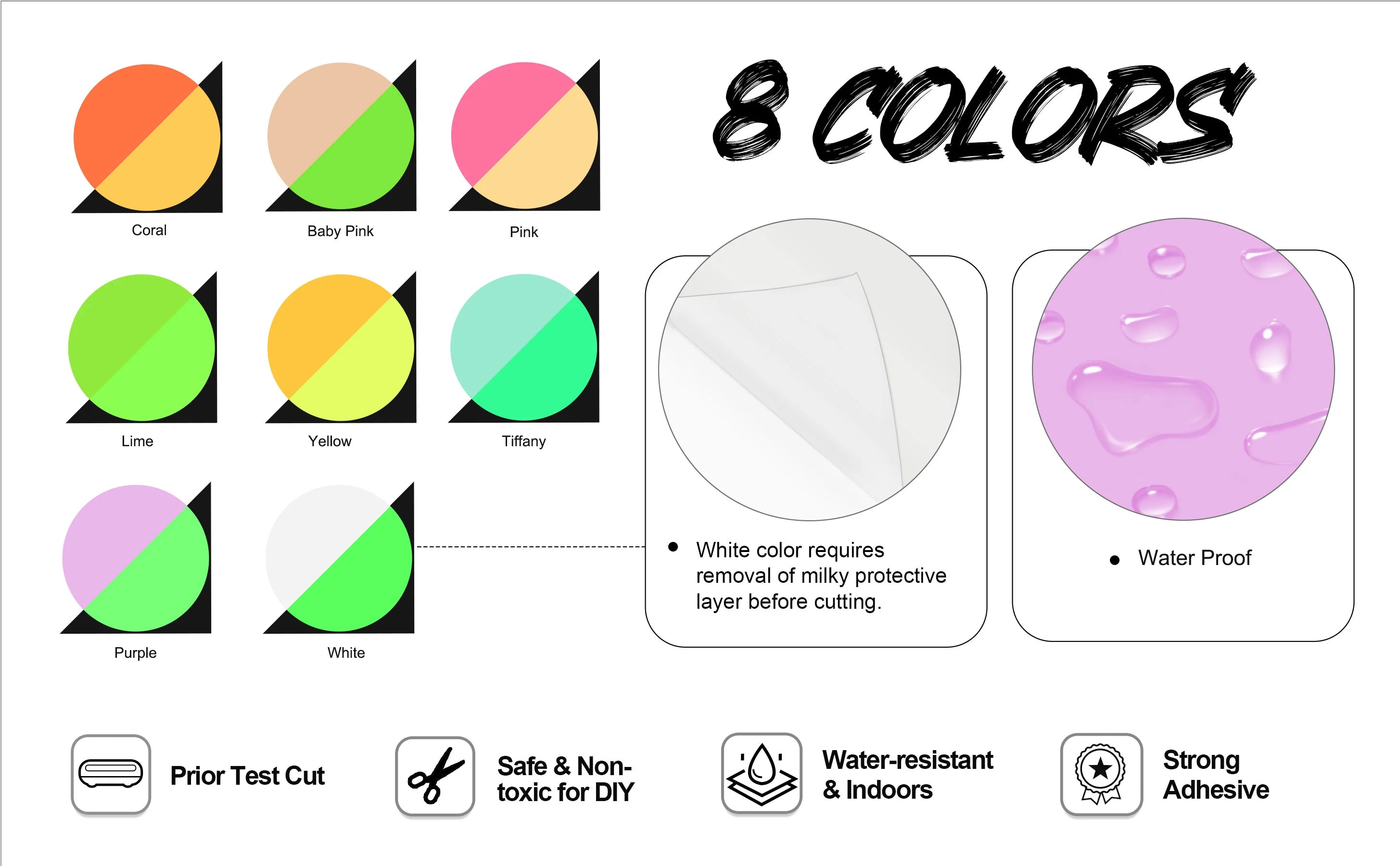 Teckwrap Glow in the Dark Craft Vinyl - Pink