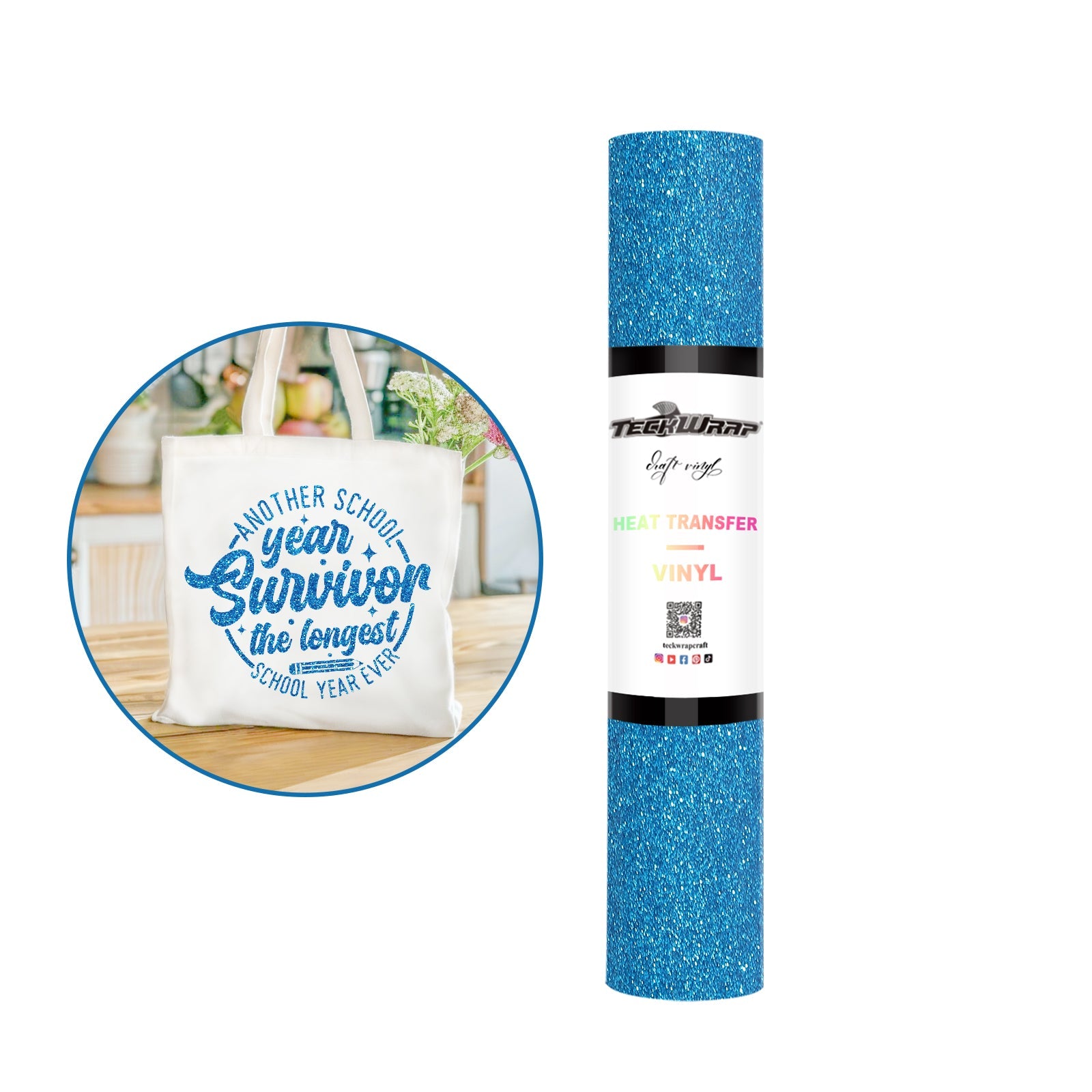 Teckwrap HTV - Fancy Glitter Blue