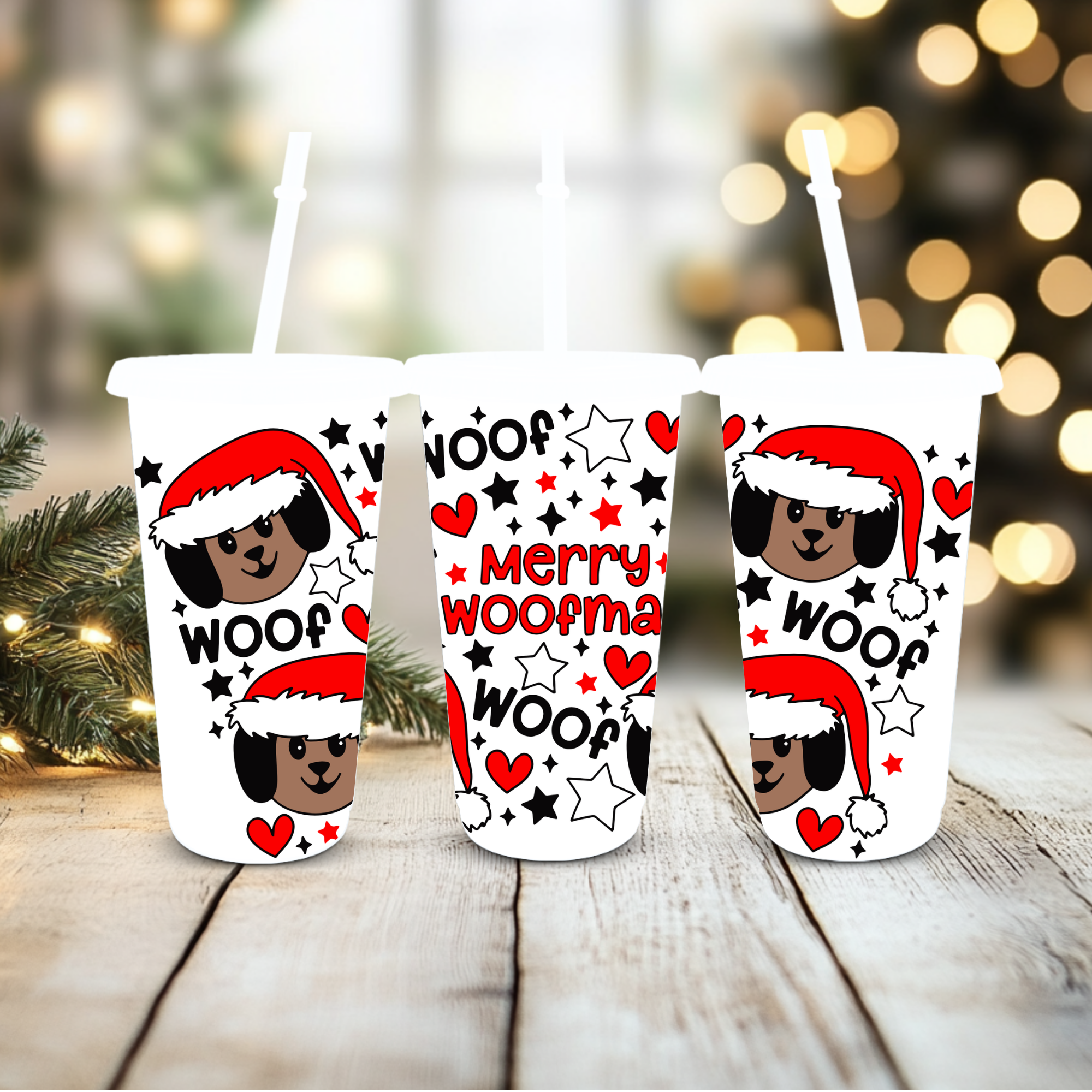 UVDTF Cold Cup Wrap - Merry Woofmas