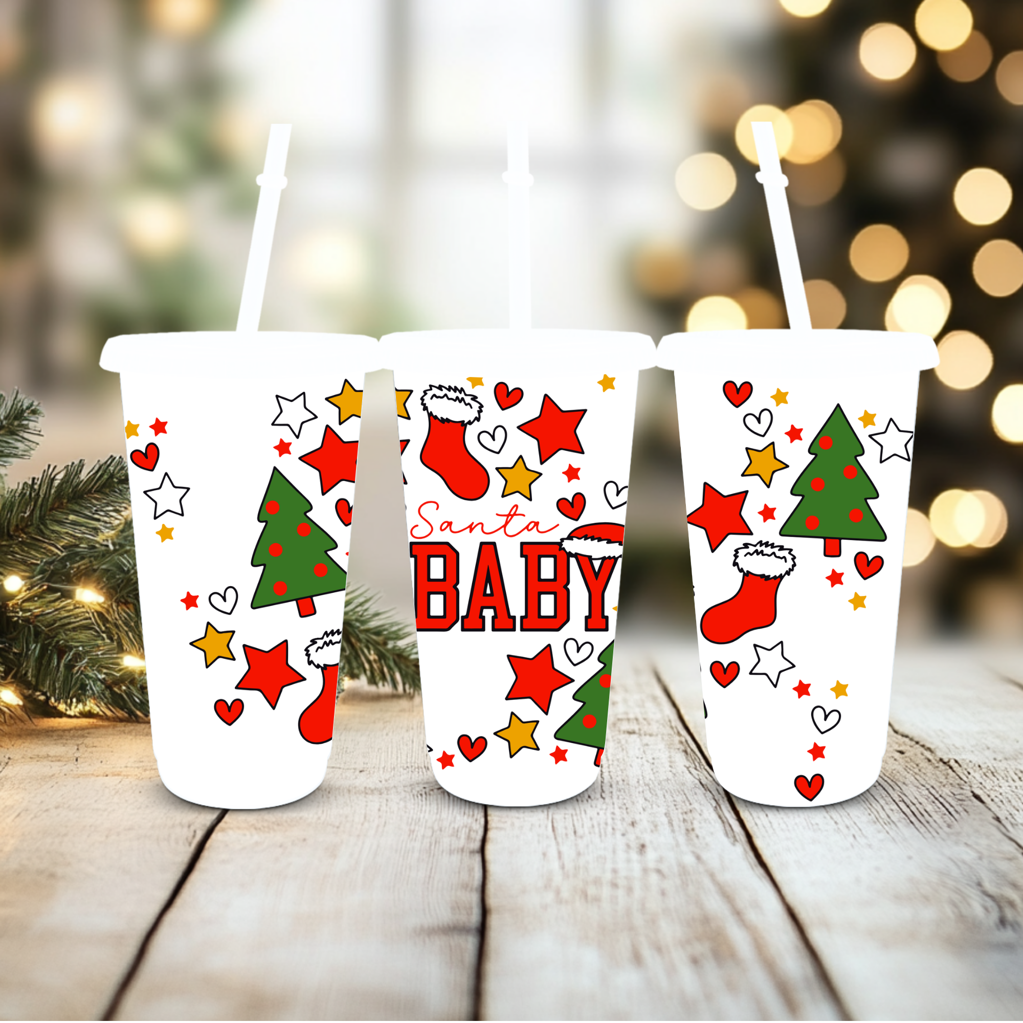 UVDTF Cold Cup Wrap -Red Santa Baby