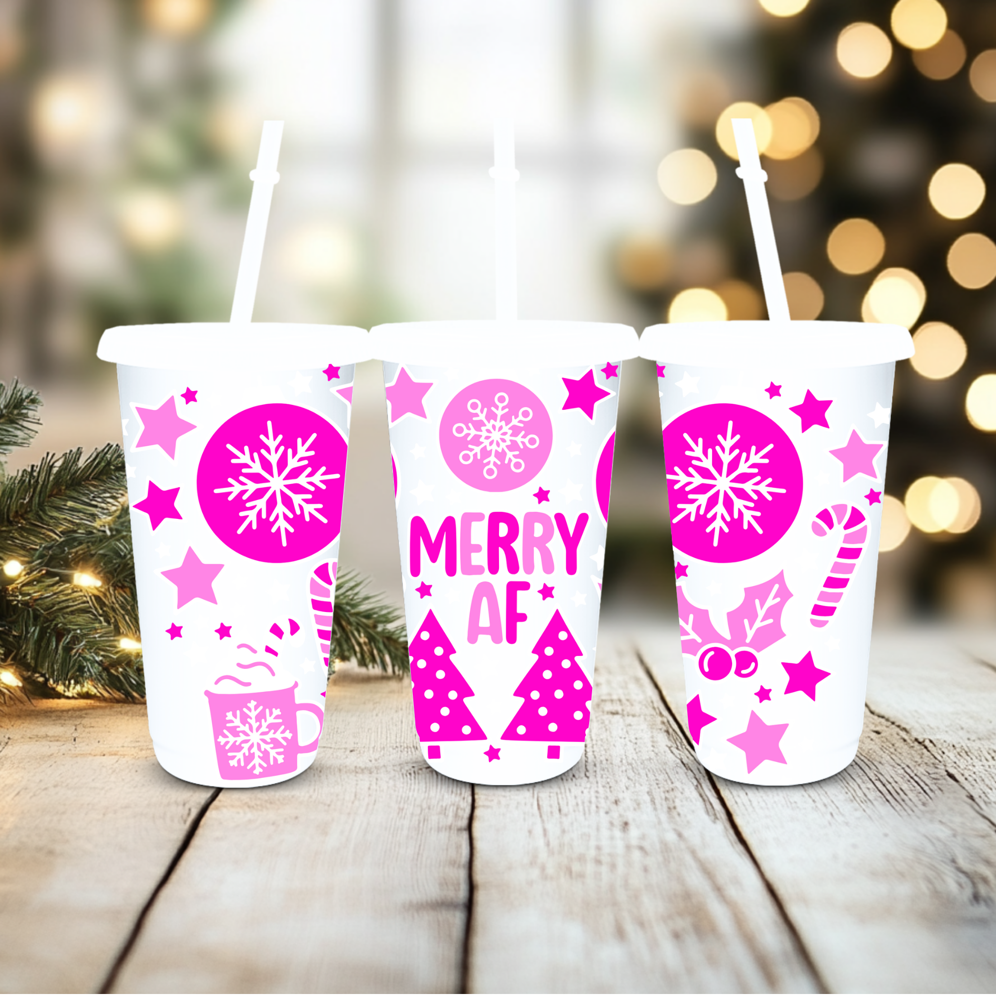 UVDTF Cold Cup Wrap - Merry AF