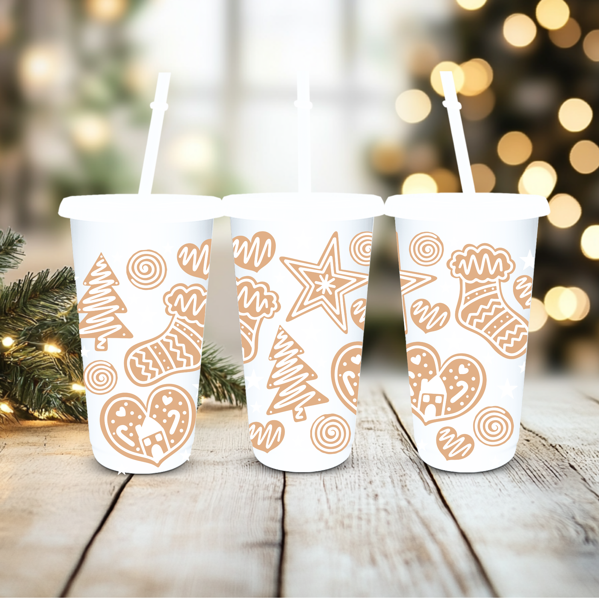 UVDTF Cold Cup Wrap - Gingerbread