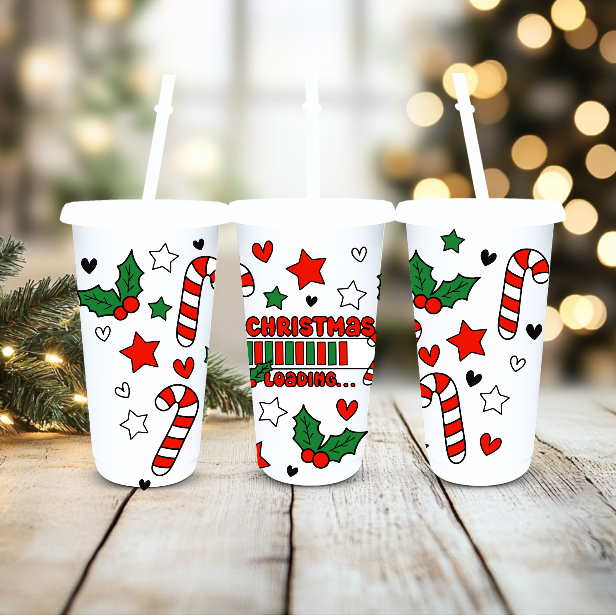 UVDTF Cold Cup Wrap - Christmas Loading