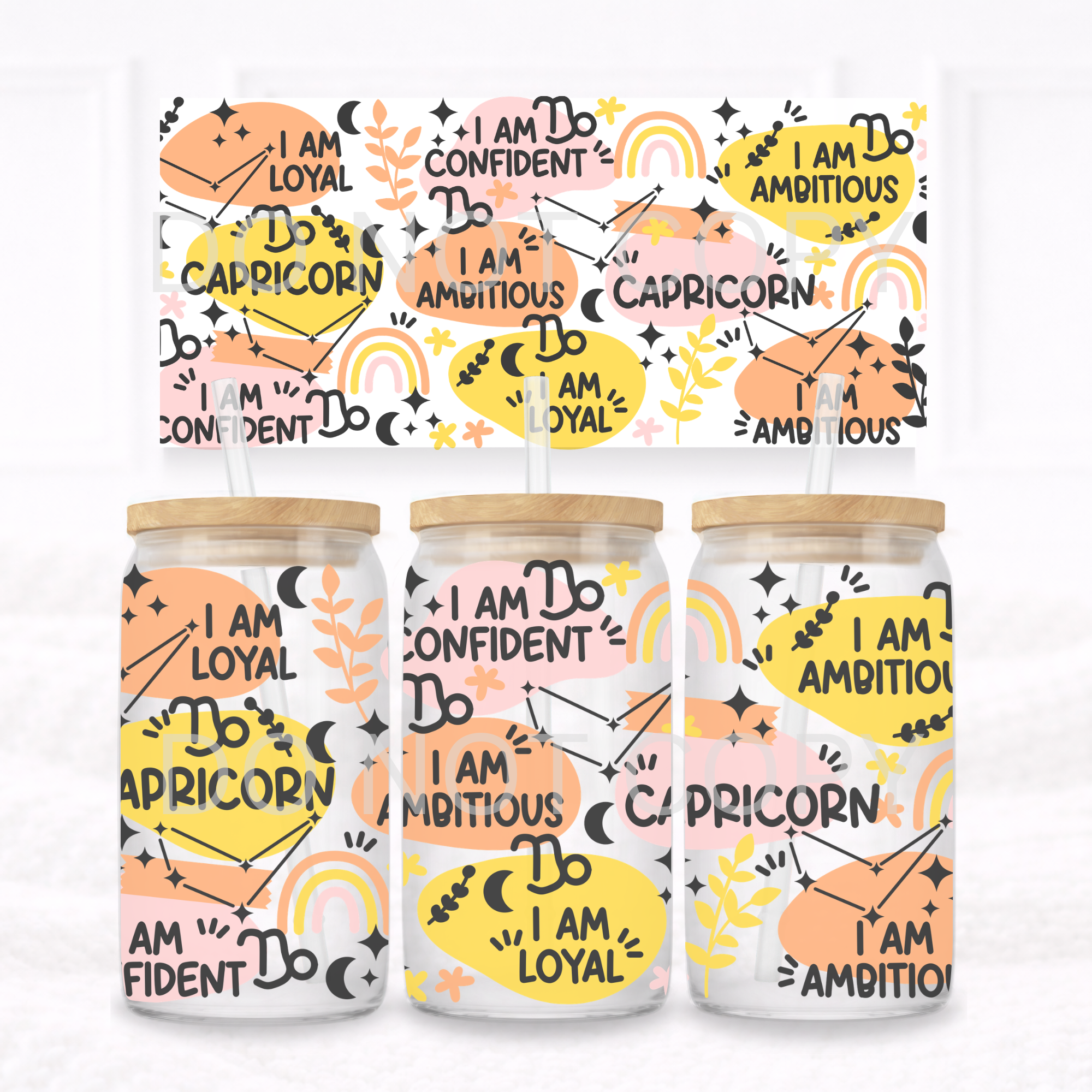 UVDTF - Can glass wrap Pink and Orange Star Signs