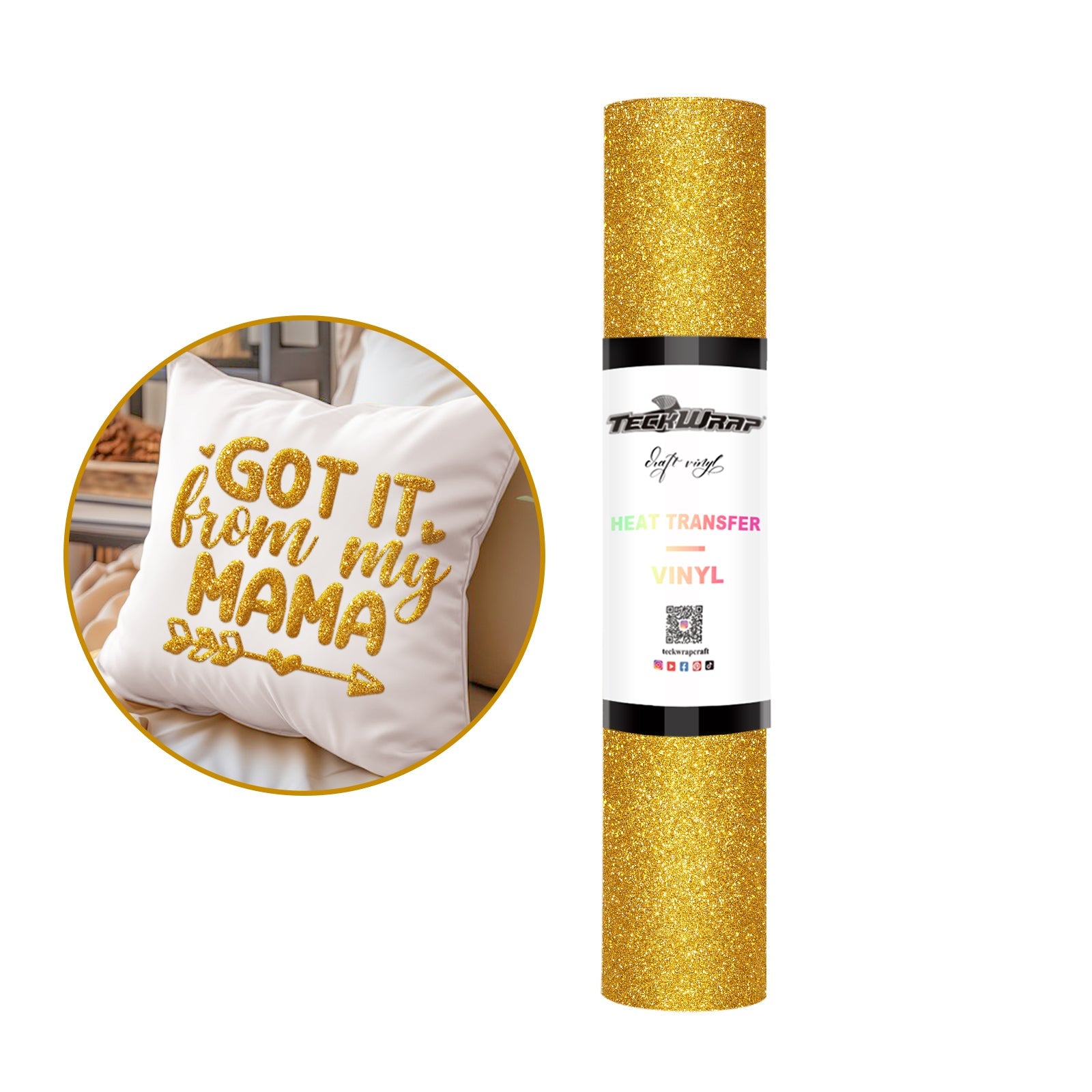 Teckwrap HTV Glitter Puff - Gold
